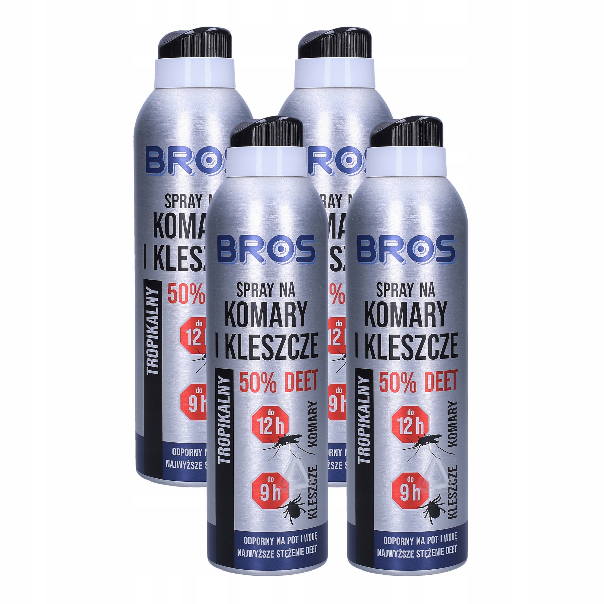 

Bros Spray Komary Kleszcze Deet Tropikalny 180 x4