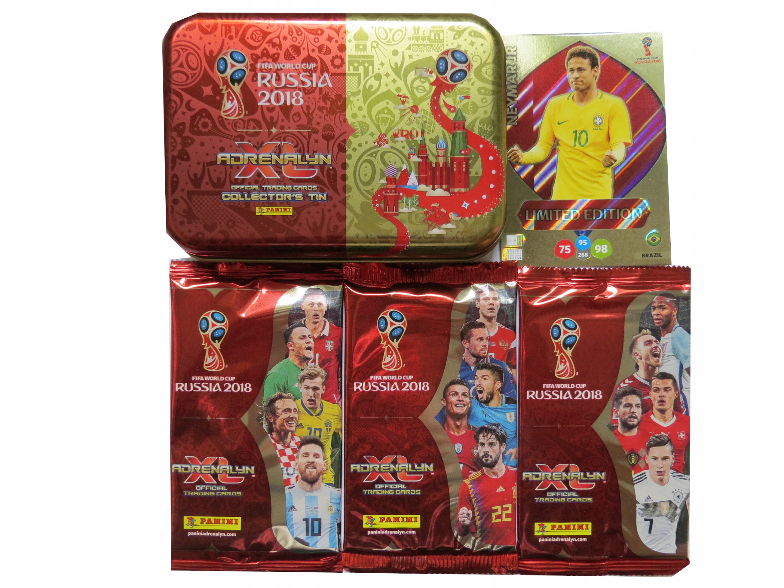 Panini Russia 2018 Karty Piłkarskie Puszka 3 Saszetki Limited Neymar Jr.