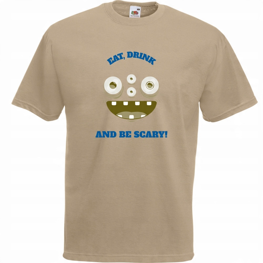 

Koszulka eat drink be scary S khaki