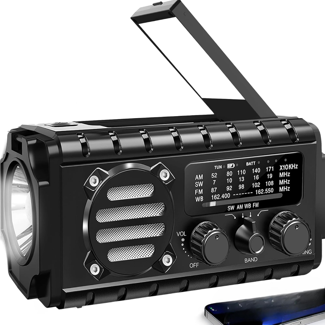 Nouzové Rádio Qauyyw Solární Přenosné Dynamo 20000MAH Omáčka Kemping Pro