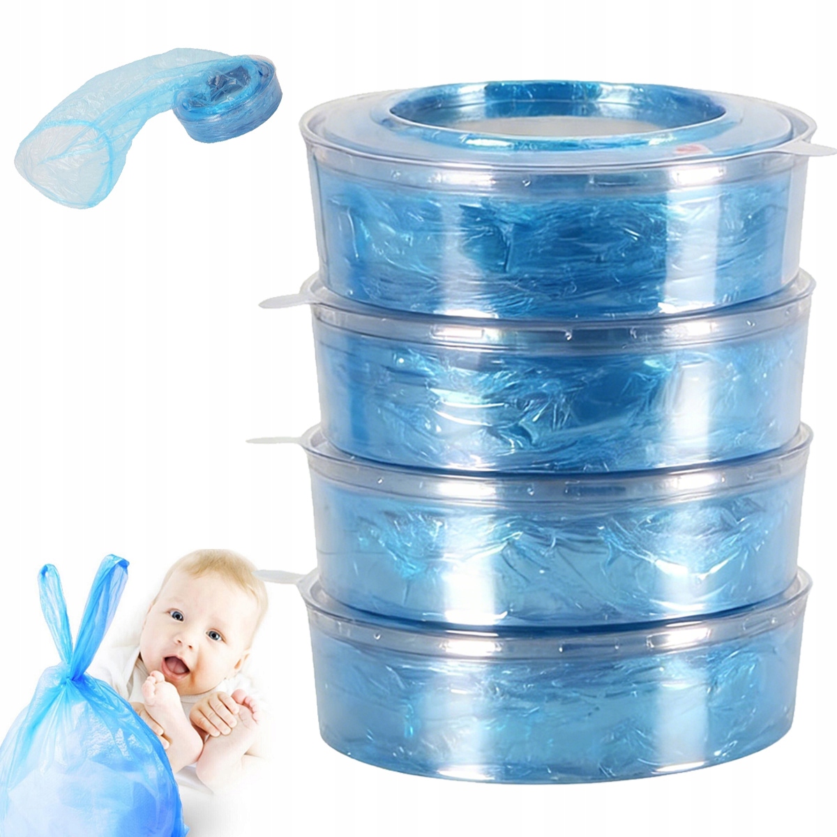 4 SZT WKŁADY WORKI DO KOSZA NA PIELUCHY DO do ANGELCARE