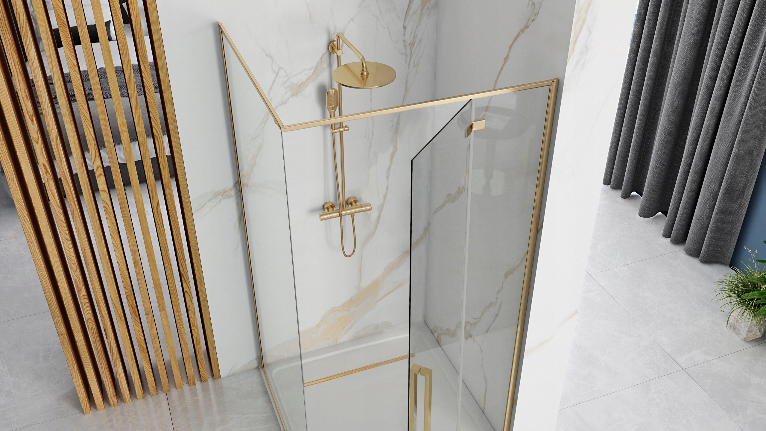 CABINA DE DUS GOLDEN COLTER FARGO 80x100 GOLD Cod producator REA-K4907
