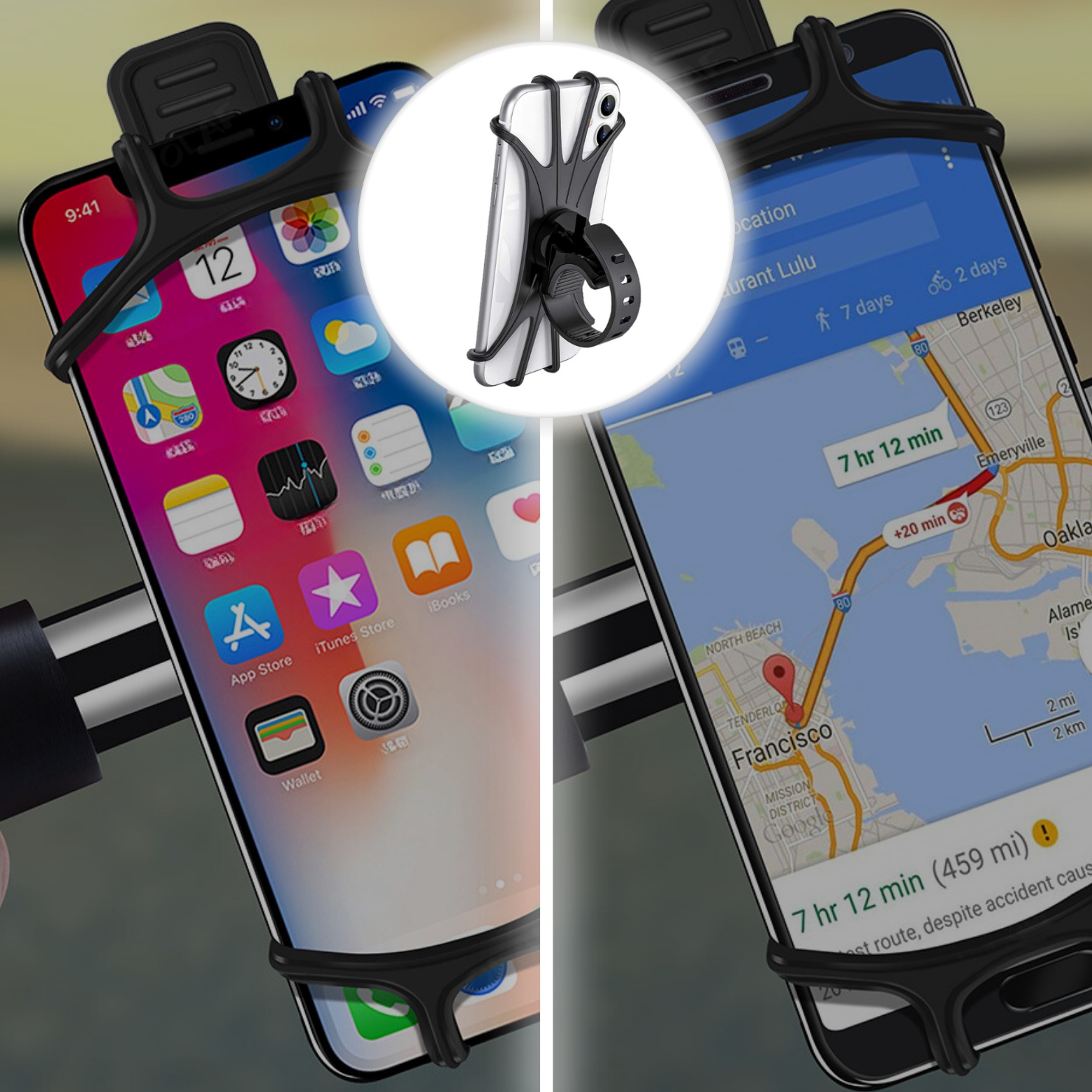 MOCNY UCHWYT ROWEROWY NA TELEFON KIEROWNICĘ DO ROWERU SILIKONOWY REGULOWANY Marka Retoo