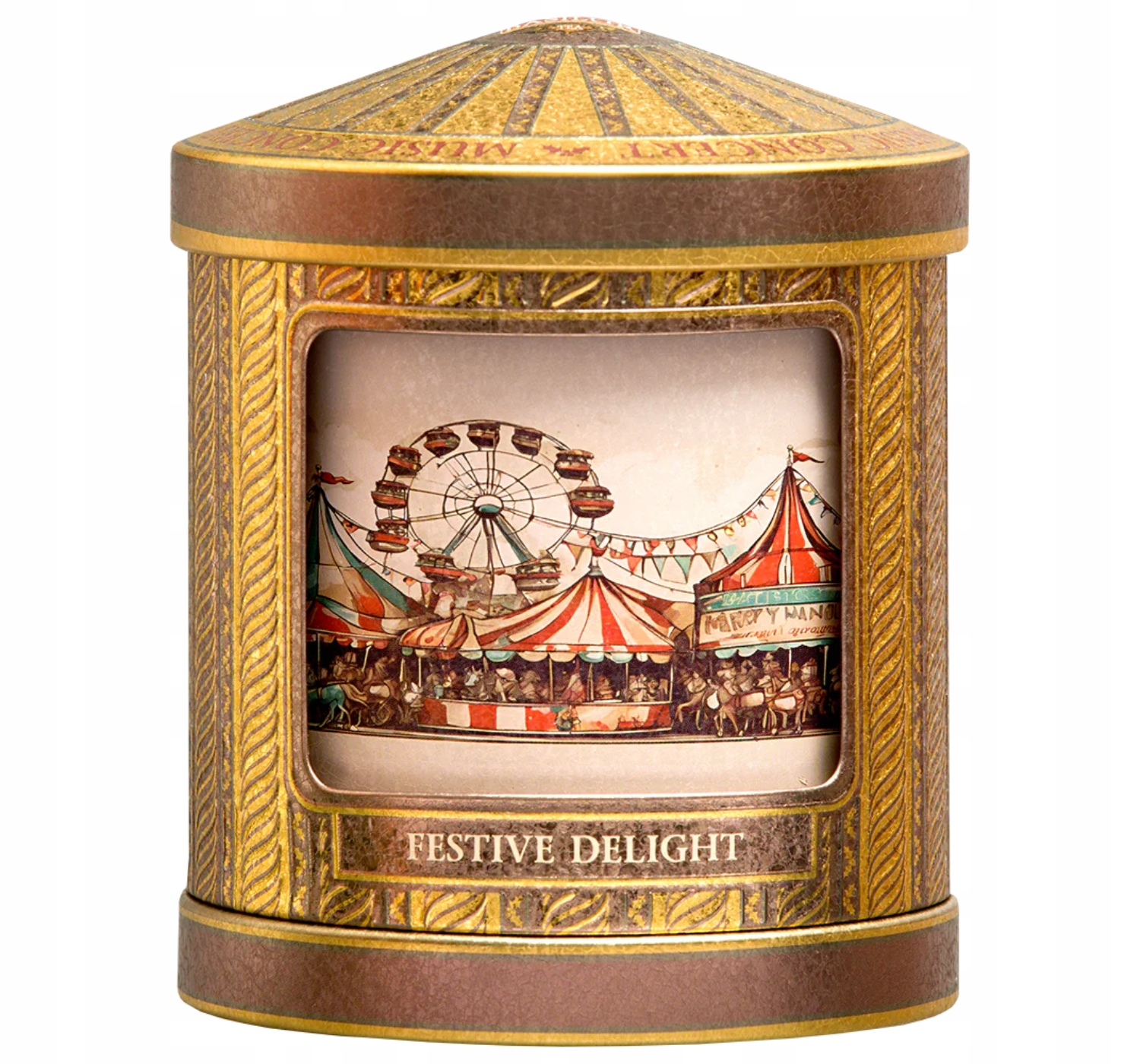 Čaj černý Basilur Festive Delight Mandle Karamel plechovka Hrací Skříňka 75 g