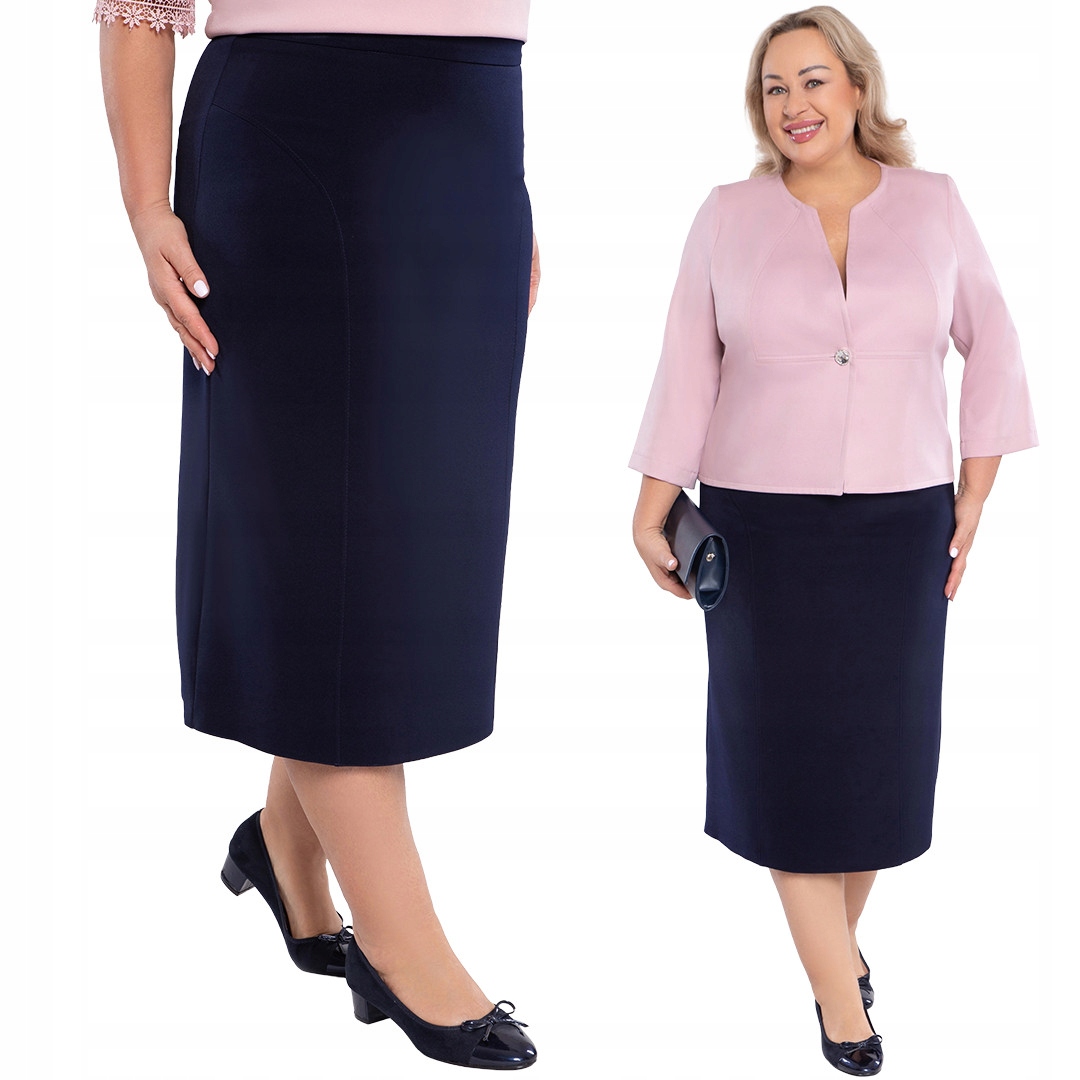 Klasická tmavě modrá sukně s prošíváním 46