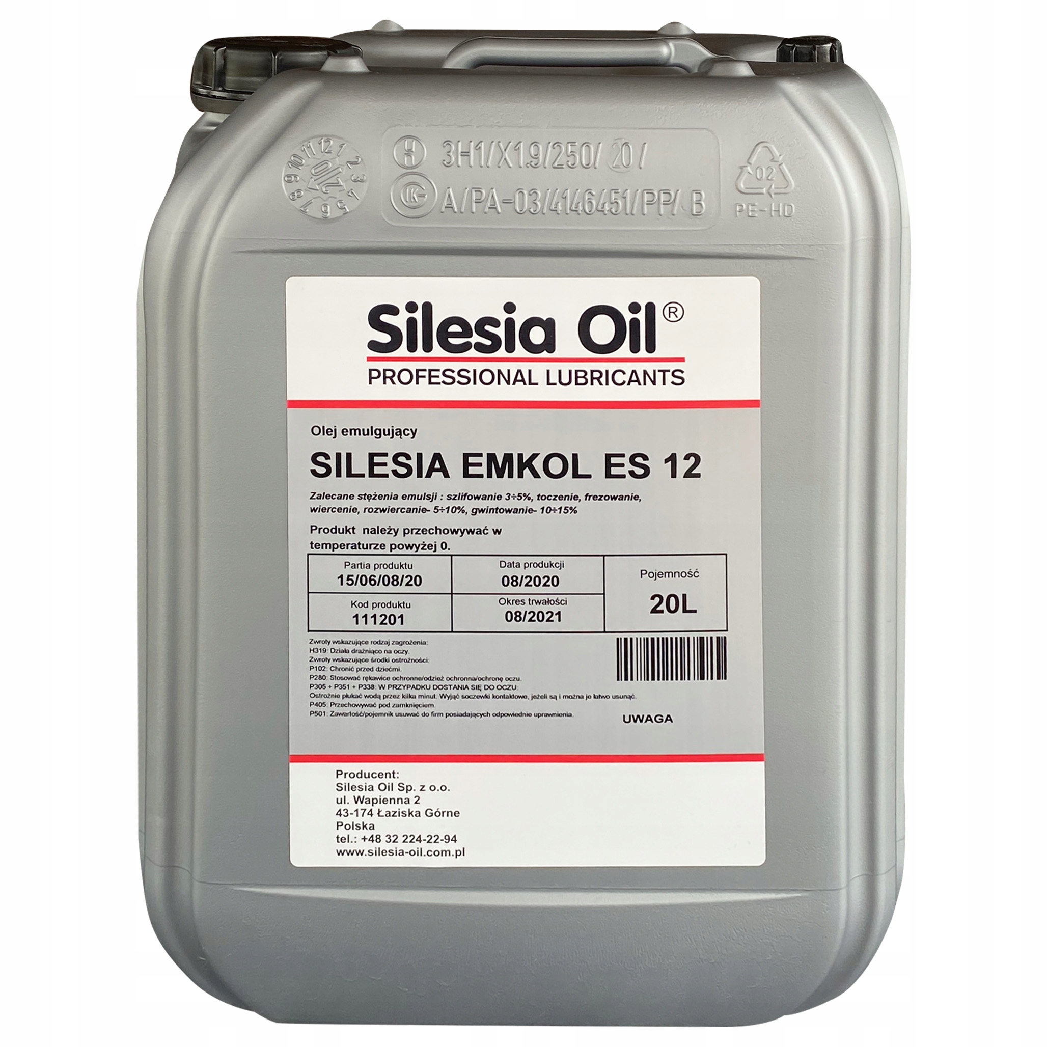 МАСЛО ДЛЯ ОБРАБОТКИ МЕТАЛЛА SILESIA EMKOL ES-12 20 Л