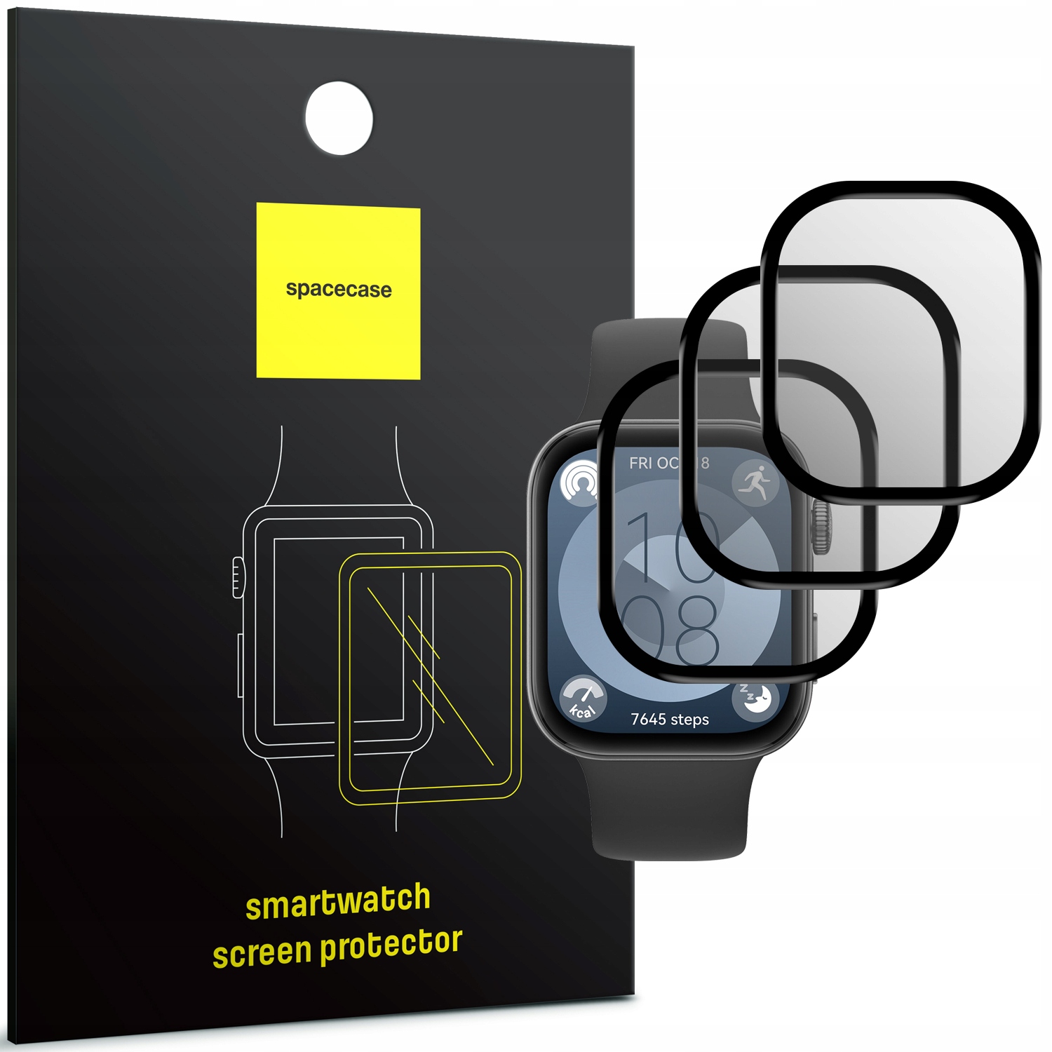 3X PEŁNE SZKŁO HYBRYDOWE SPACECASE GLASS DO HUAWEI WATCH FIT 3