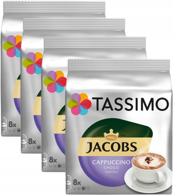 Levně Jacobs Tassimo Káva Cappuccino s mléčnou pěnou Choco 4 x 8 kapslí