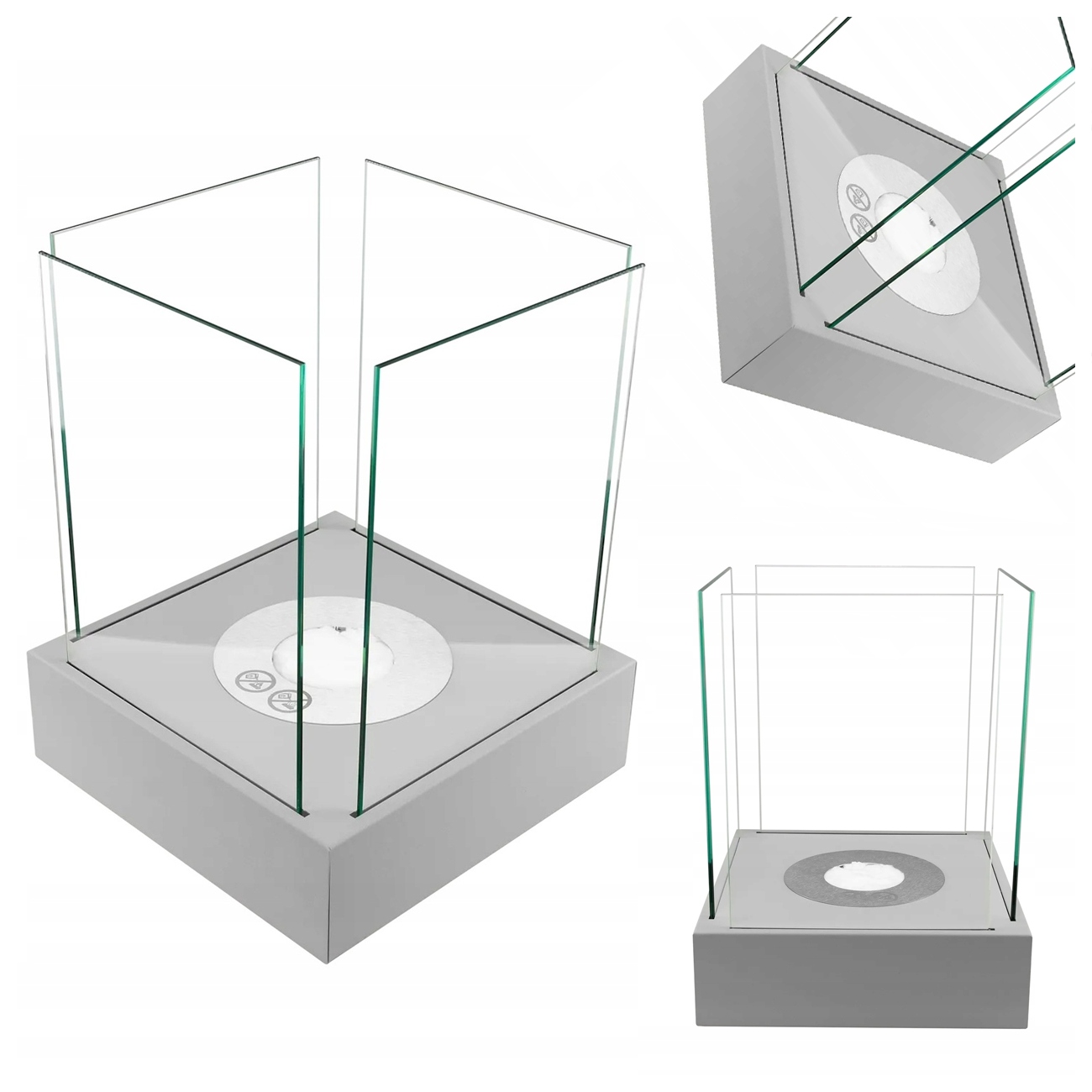 Volně Stojící Biokrb Sunset Garden Mini Šedý Mat Na Biopalivo na stůl