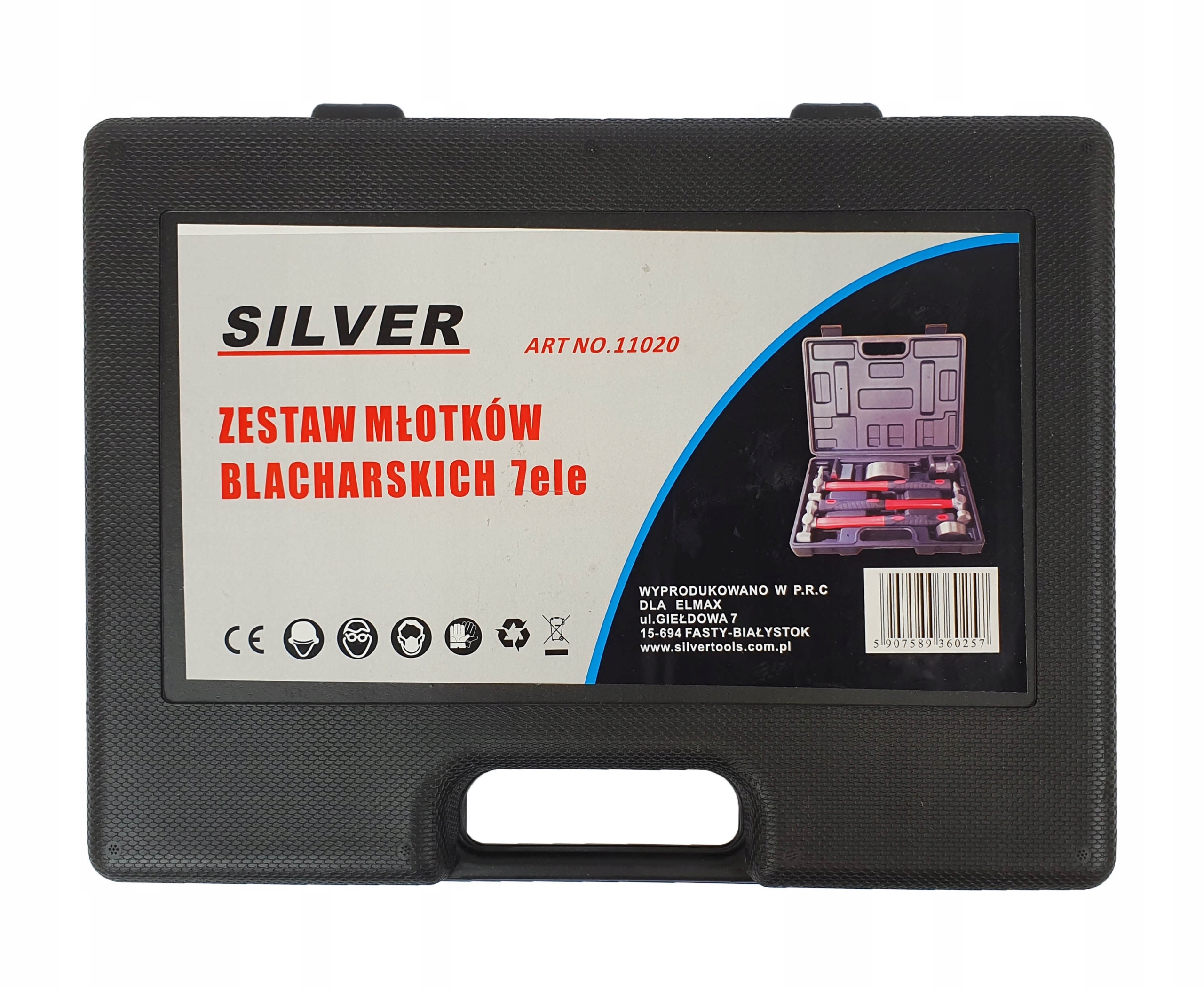 ZESTAW NARZĘDZI BLACHARSKICH 7 EL MŁOTEK SILVERTOOLS Marka SilverTools