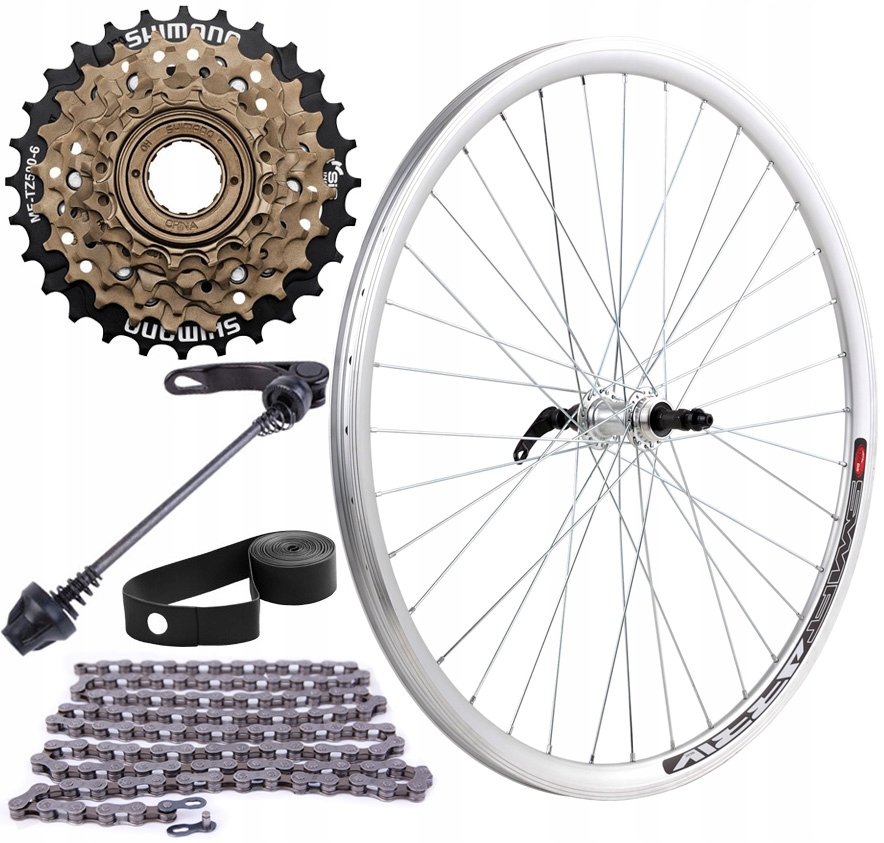 Kolo 28 Stříbrné Qr Volnoběžka Shimano 6 Řetěz