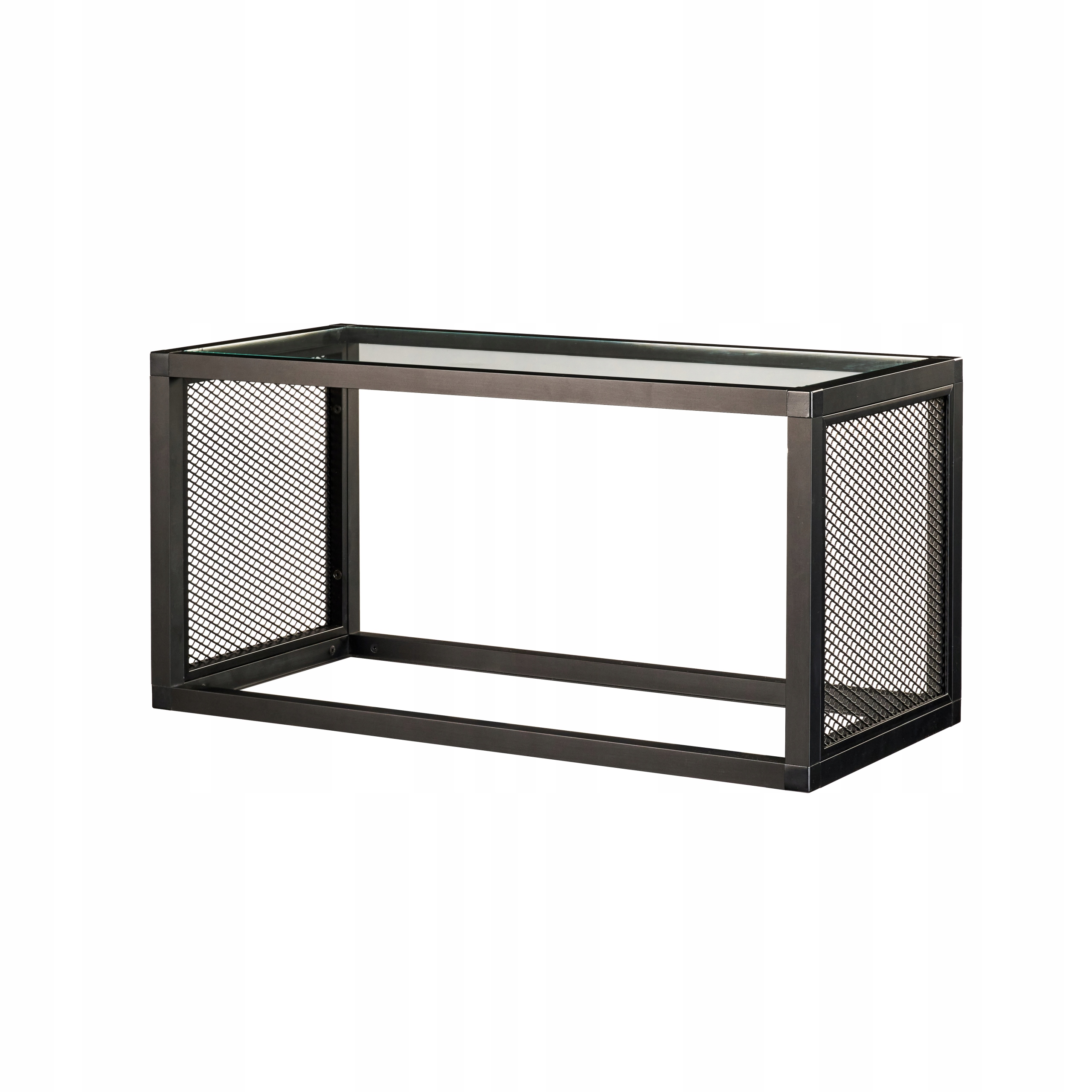 Industriální Hliníková Závěsná Police Loft Černá Matná 500x200x200 Bez Desky