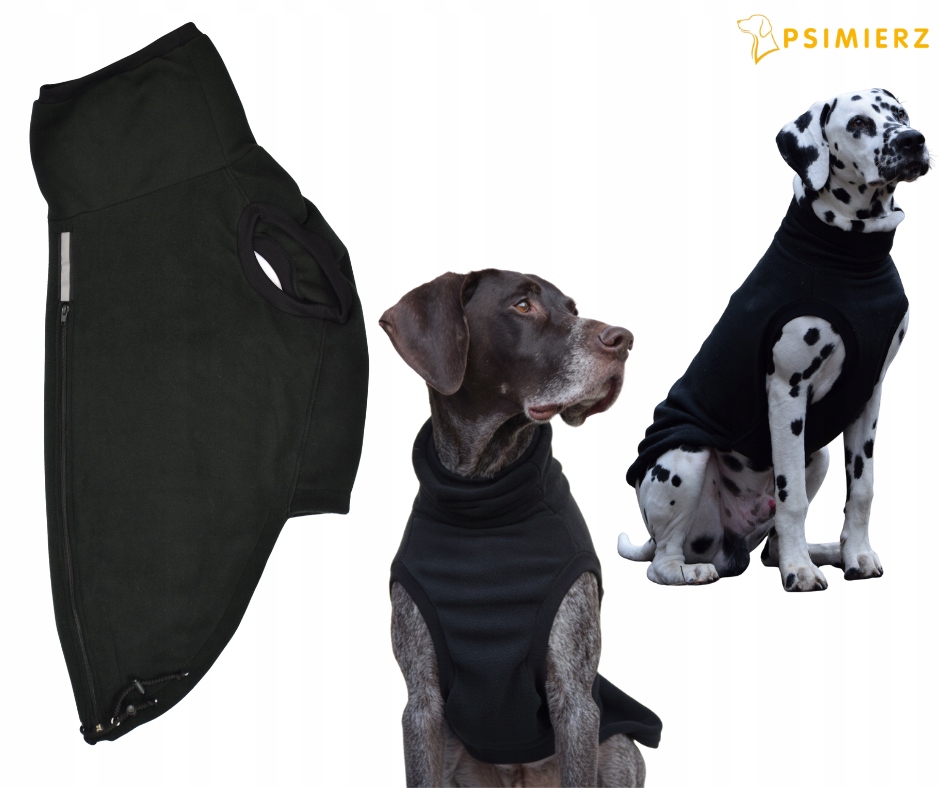 Levně Oblečení pro velkého psa XXL rozepínací fleecová mikina černá pro ohaře křížence