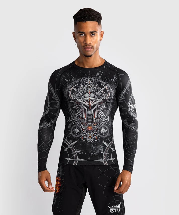 Rashguard Pánský Dlouhý Rukáv Venum Gladiator 5.0 Černý/Stříbrný vel. L