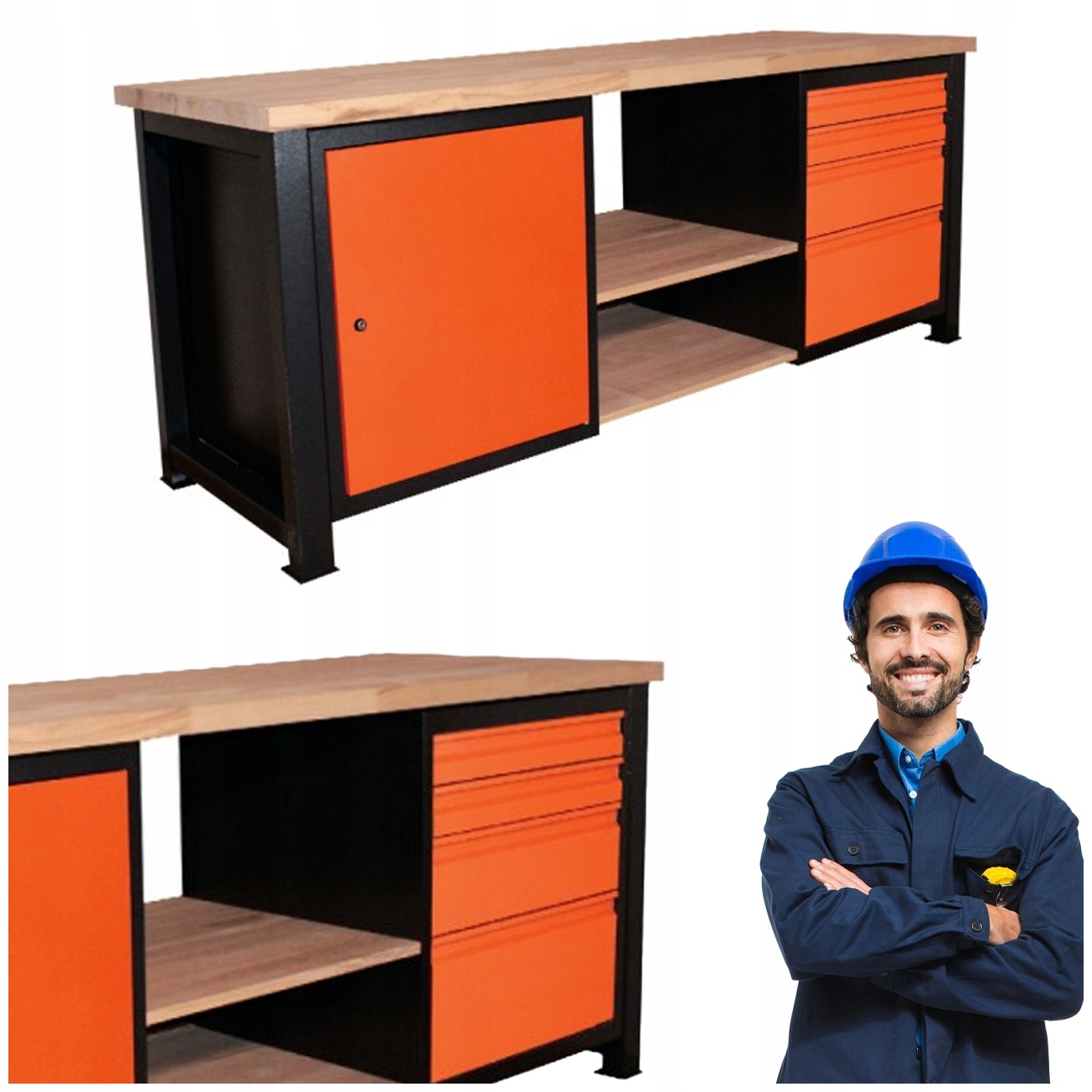 Průmyslový Garážový Pracovní Stůl Pro Dílnu 210X68X83 CM