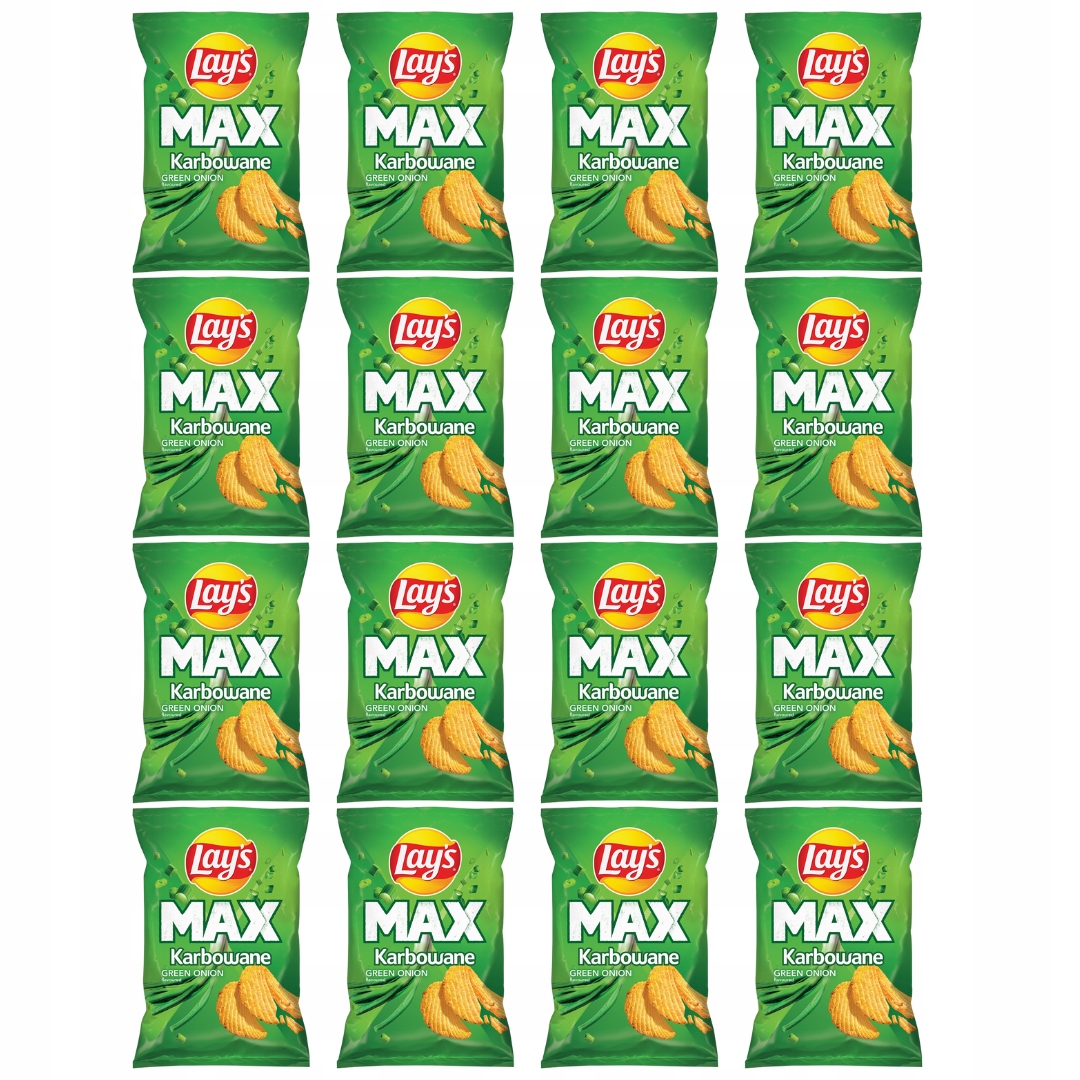 Lay's Max Lays Chipsy karbowane zielona cebulka 16x 190 g