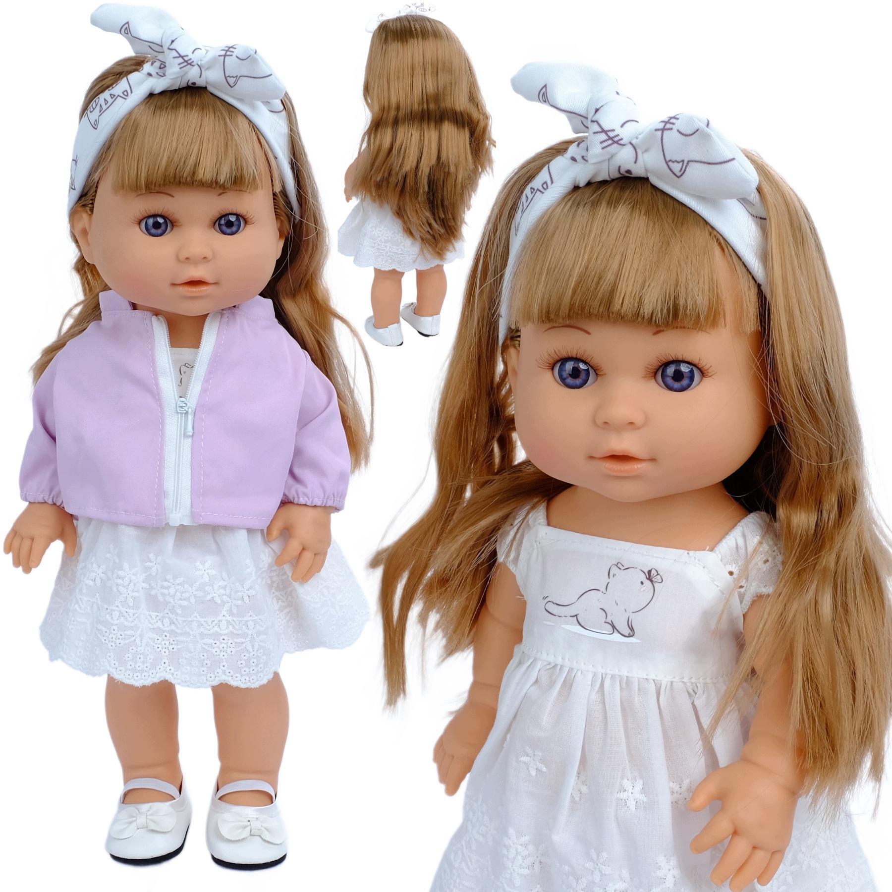 Lalka Dziewczynka realistyczna 38 CM Do Czesania Długie Włosy Szczotka