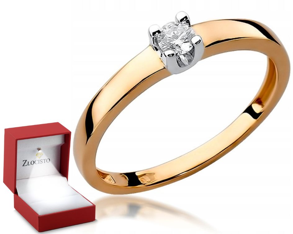 Prstýnek s briliantem z růžového zlata gravírování585