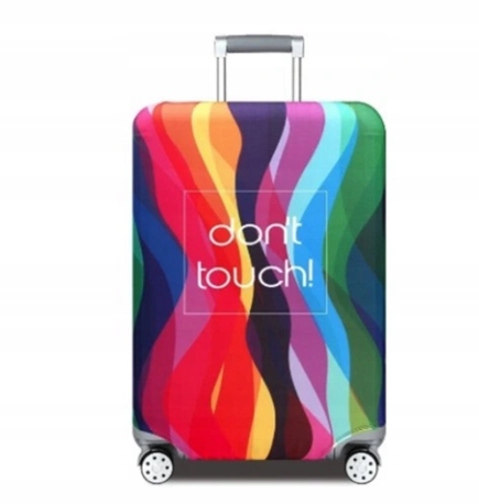 Pokrowiec Ochronny na Walizkę – Tęczowy Don't Touch, Rozmiar L, 60 L
