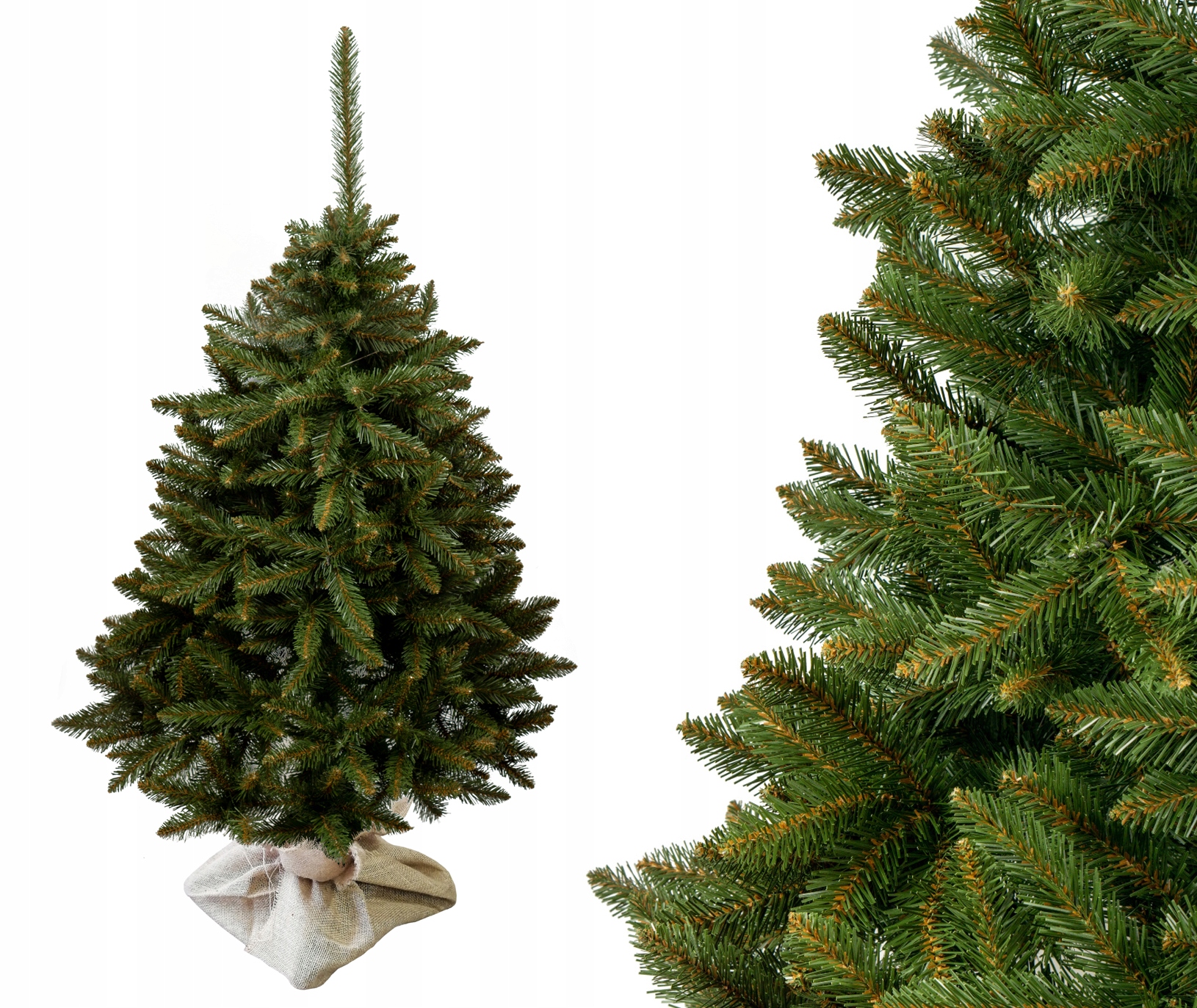 100cm Choineczka sztuczna Świerk Naturalny Zielony Premium z jutą naturalną