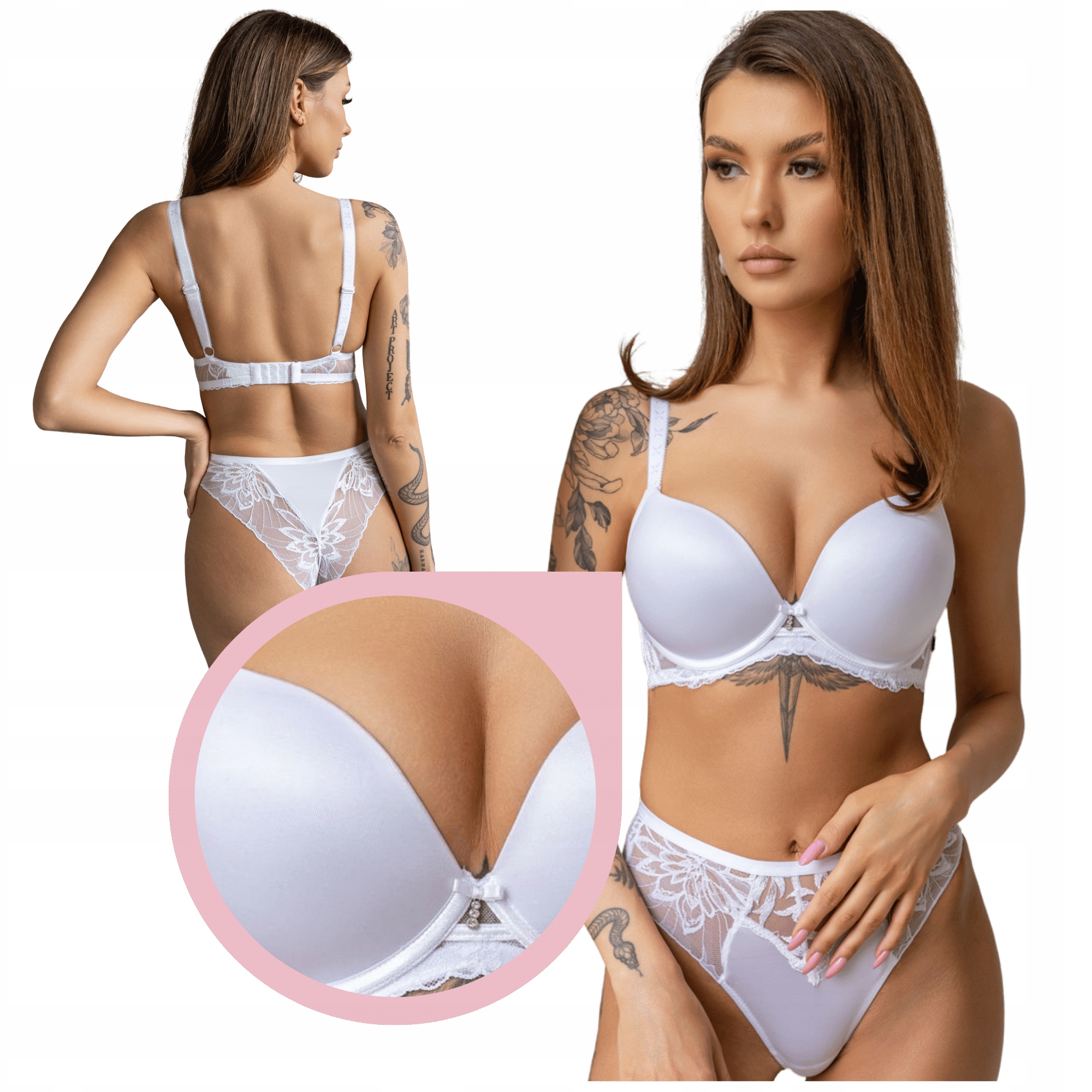 KrisLine Crystal White Brassiere SClass Podprsenka bílá push-up hladká 70D