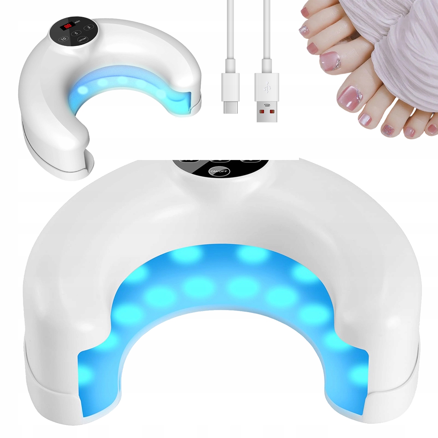 terapeutický laser 905nm+470nm bílý neinvazivní s baterií 1500mah