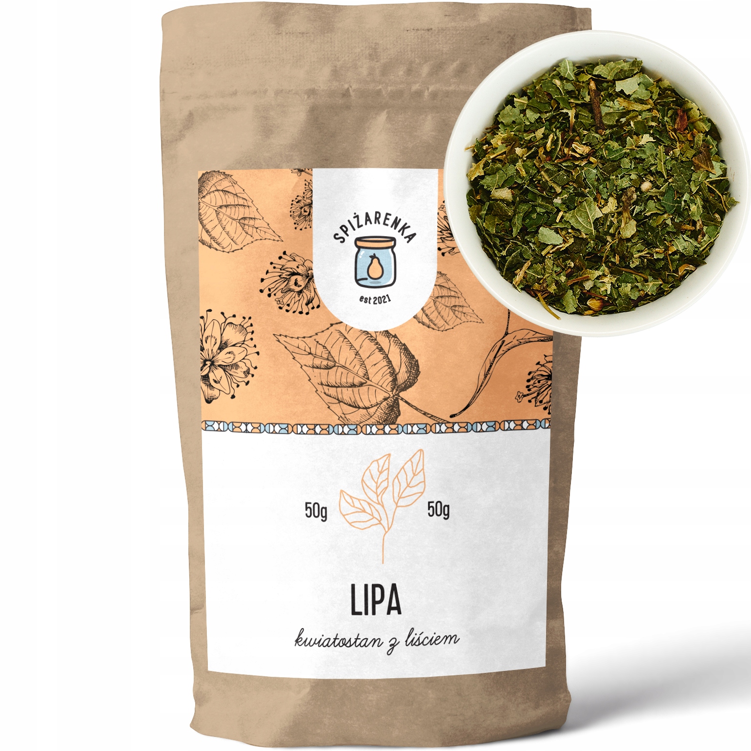 Lipa květy Květenství Lípy Listy čaj Velký Balíček Spiżarenka