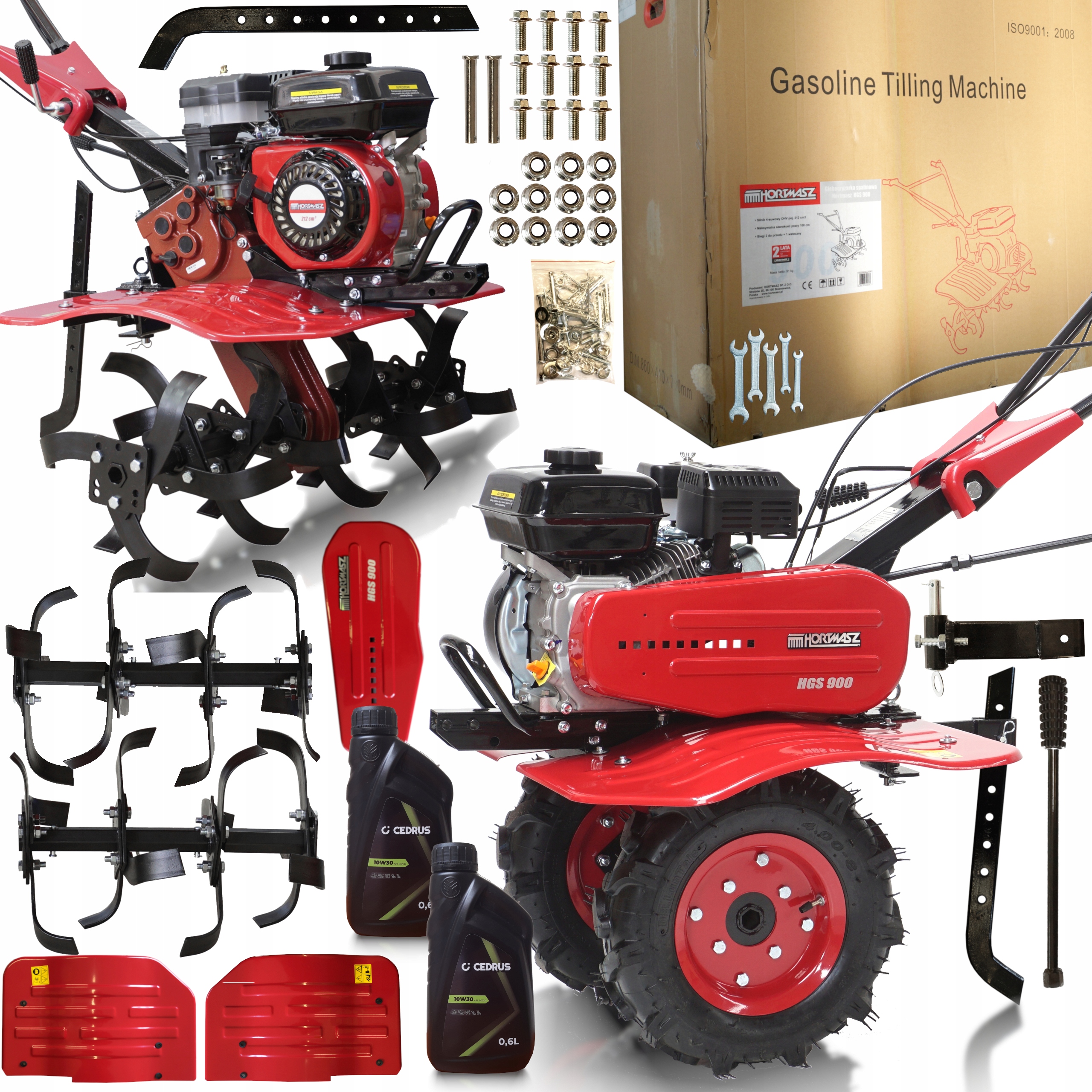 POTĘŻNA GLEBOGRYZARKA SPALINOWA DZIK HORTMASZ HGS 900 DUŻE KOŁA ŻELIWNA