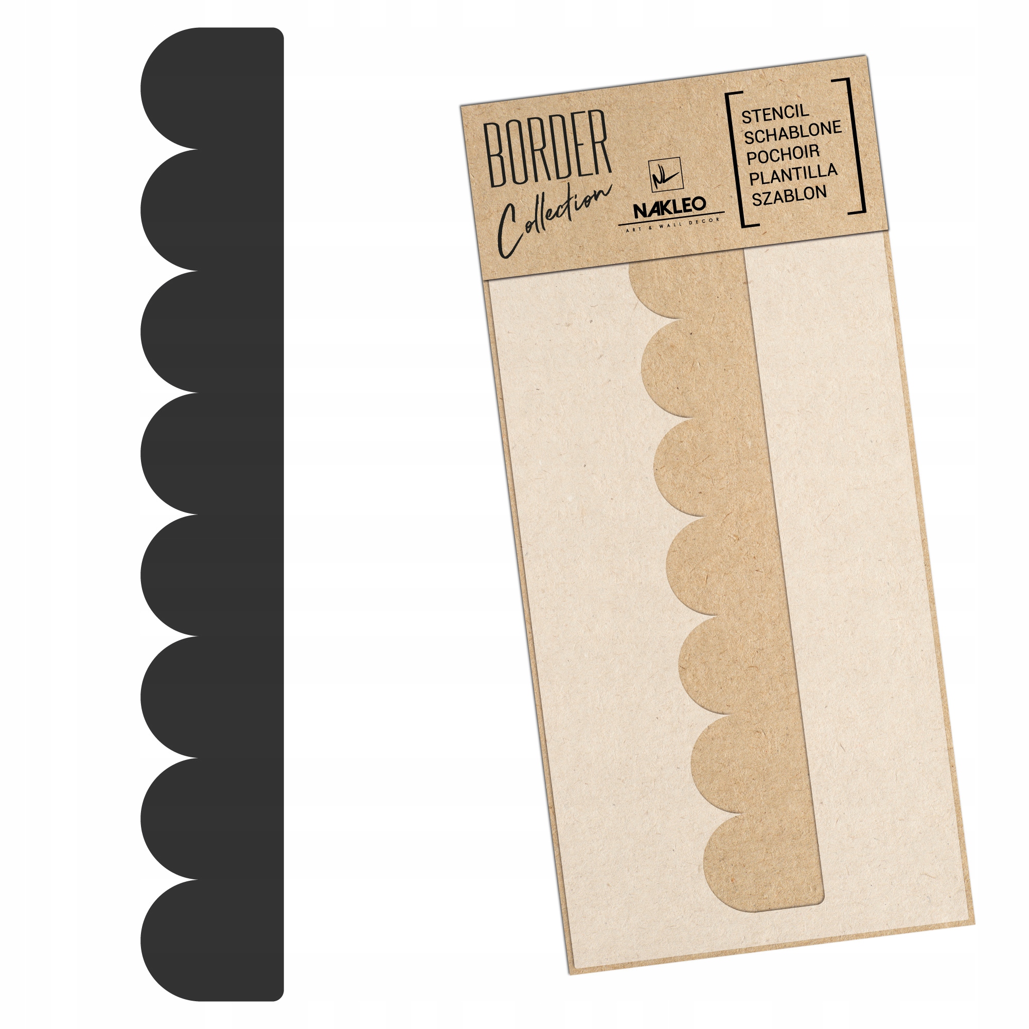 Šablona Malířská Bordura Opakovaně Použitelný 45x95cm Ornament Falbana Půlkruhy
