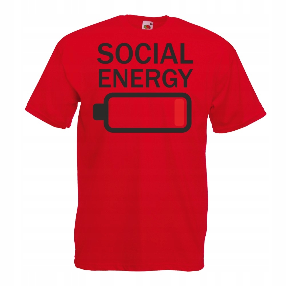

Koszulka zabawna social energy XXL czerwona