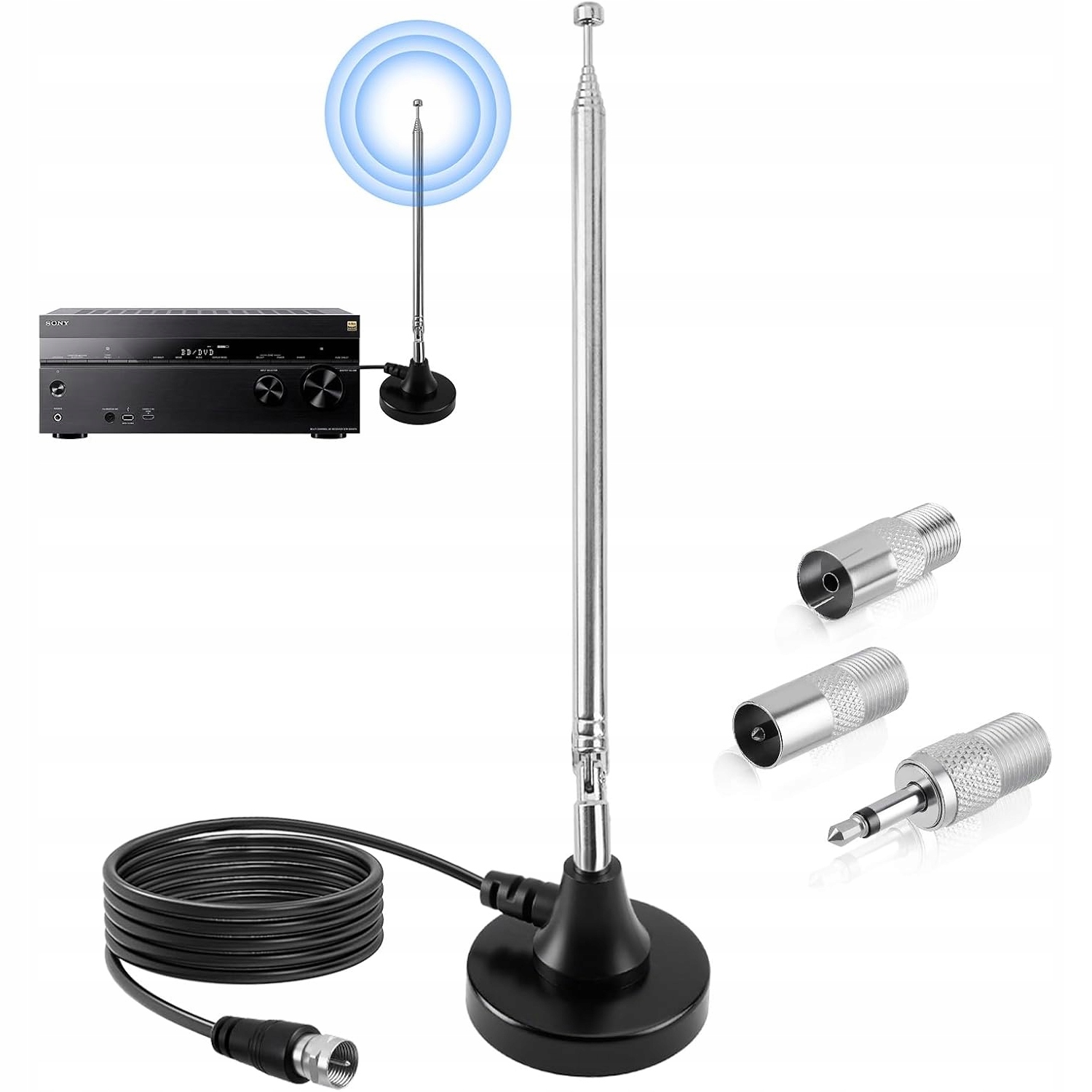 UNIWERSALNA ANTENA POKOJOWA FM RADIO TELESKOPOWA DO WZMOCNIENIA SYGNAŁU