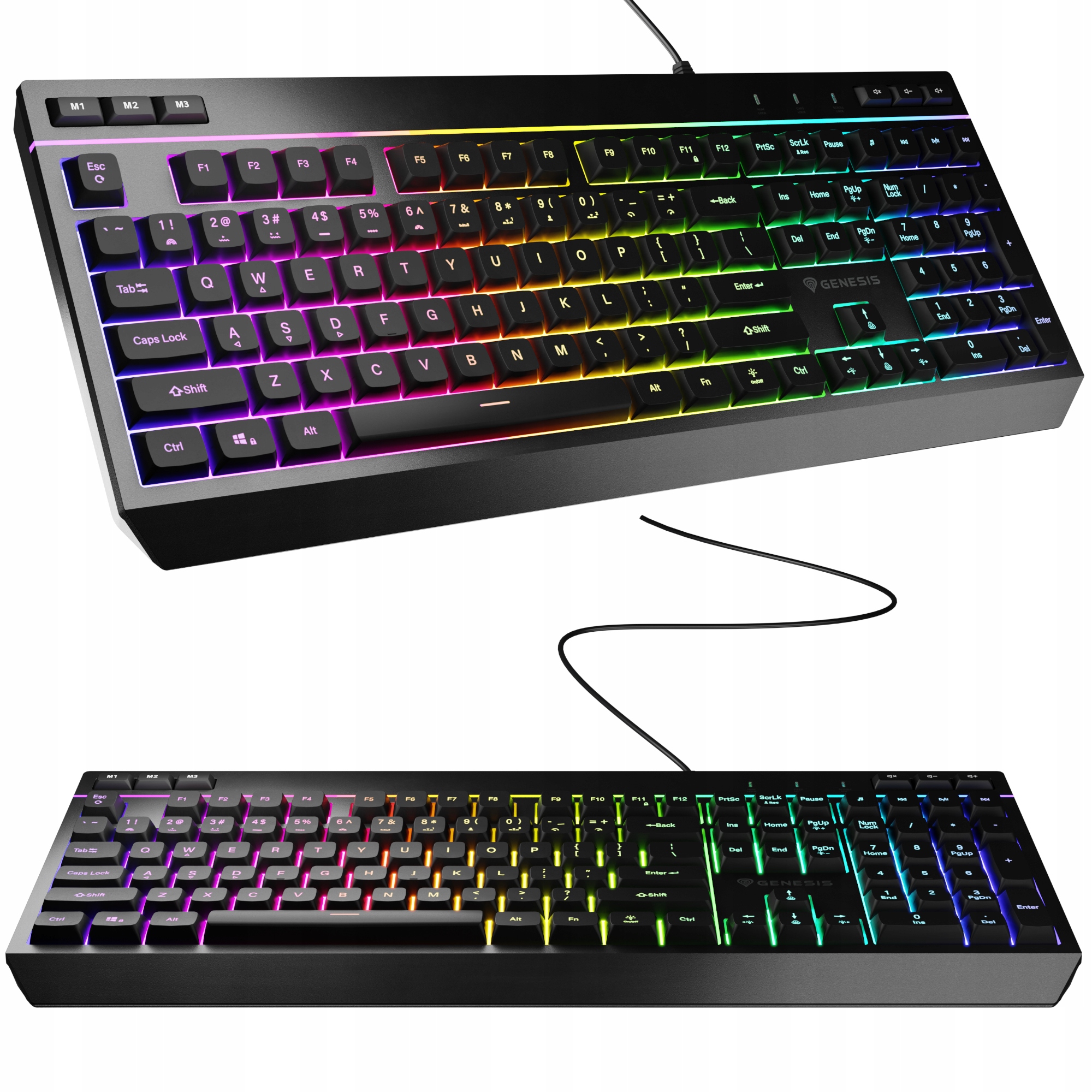 Klawiatura Genesis Rhod 530 Rgb Us Gamingowa Programowalna NKG-2332