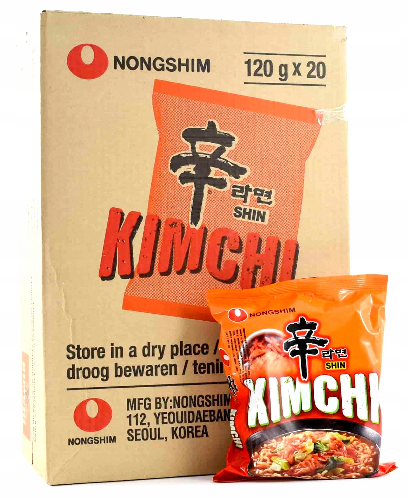 Koreańska Zupa Zupka Kimchi 120g Nongshim instant ramen chińska x20