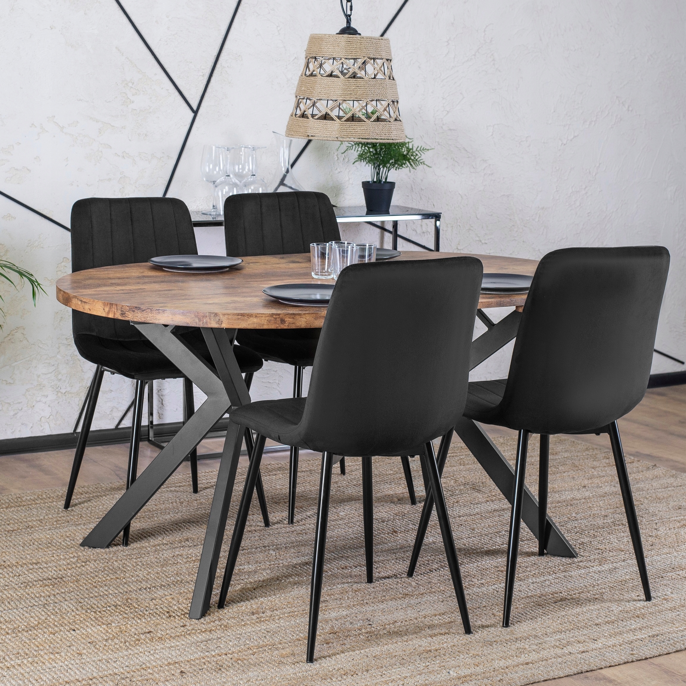 Stół Okrągły Rozkładany Nowoczesny Jadalnia Salon Loft Dąb Rustykalny LUKAS Wysokość mebla 75 cm