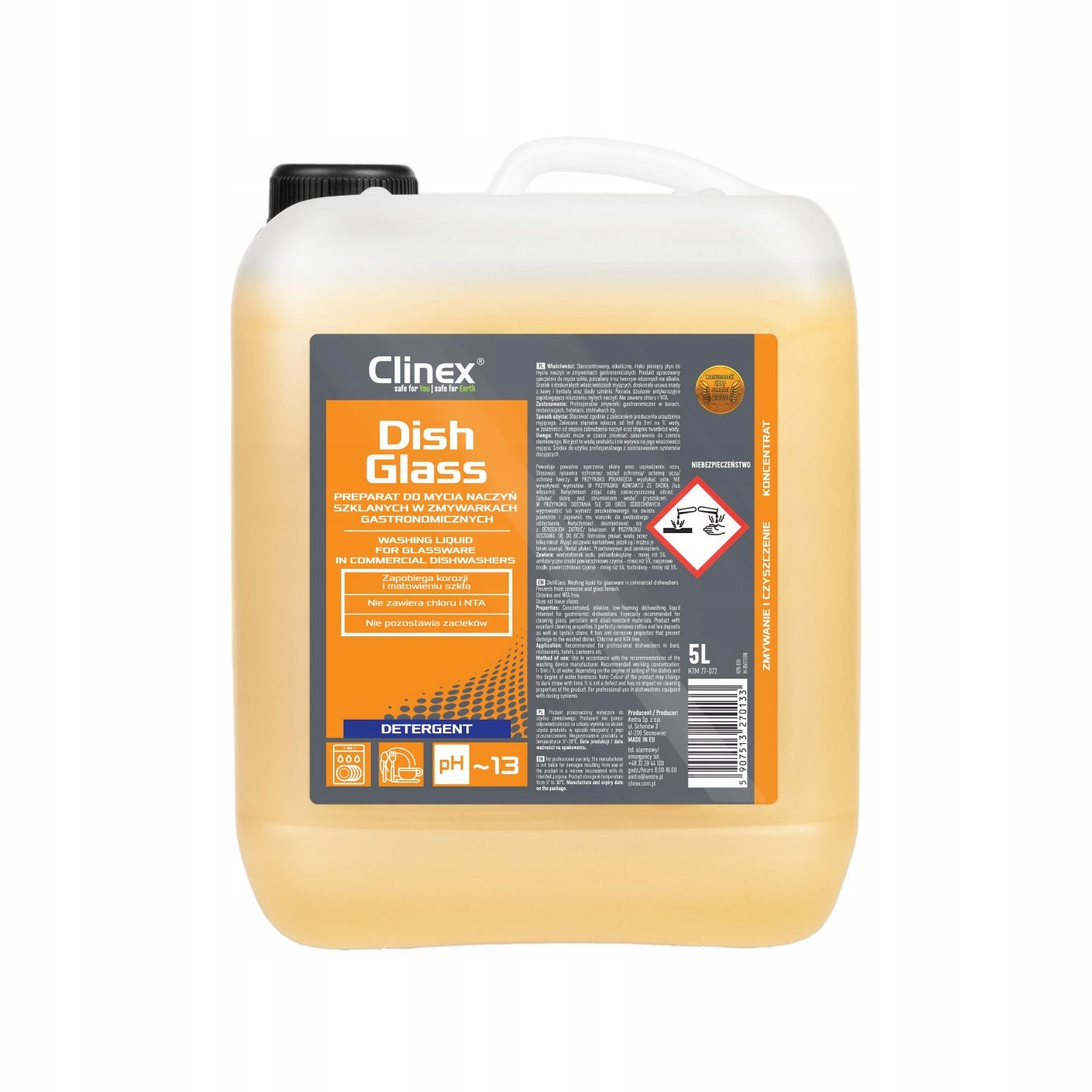 

Płyn do Naczyń w Zmywarkach Clinex DishGlass 5L