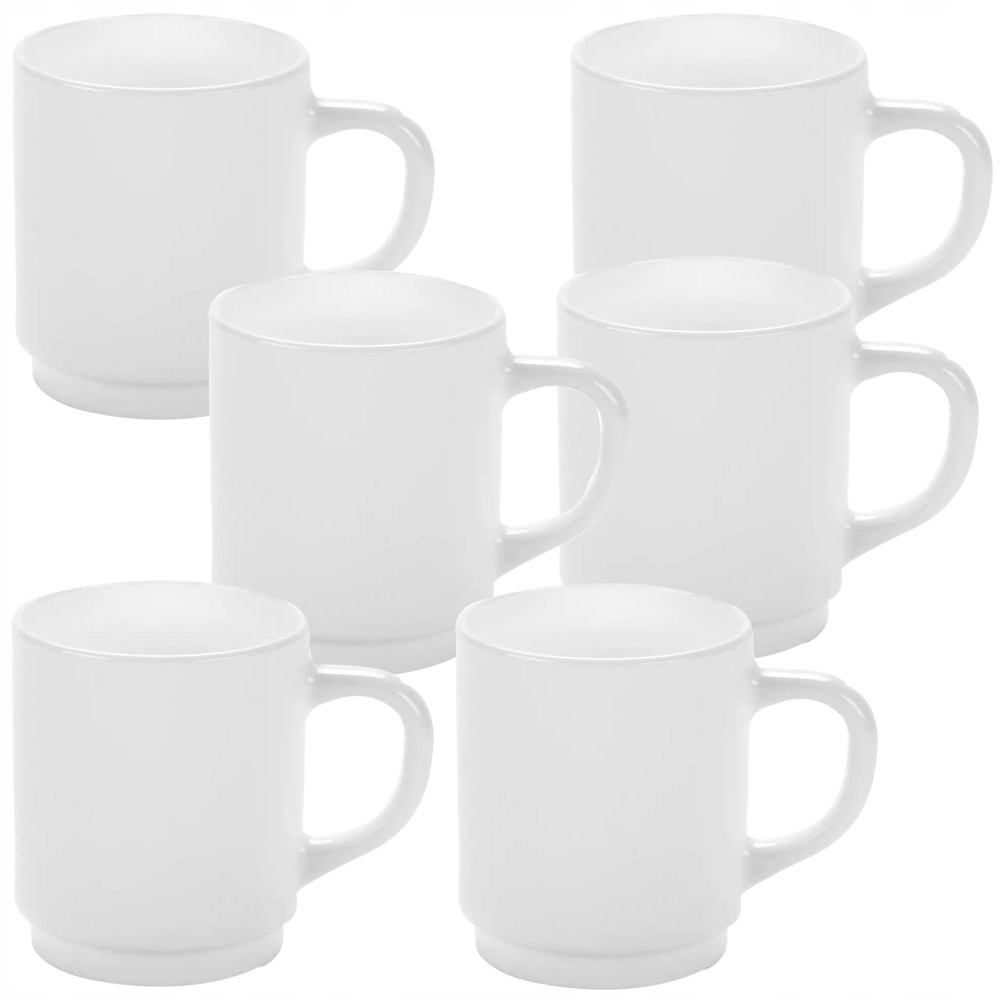 

6x Kubek Biały Luminarc Zestaw Kubków Szklanych