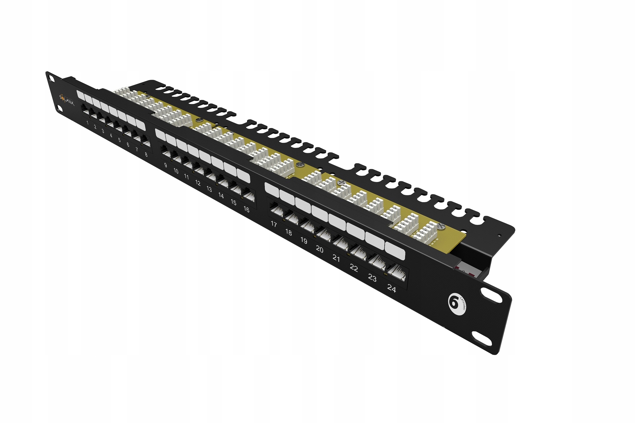 19" patch panel Solarix 24 x RJ45 CAT6 Utp s vyväzovacou lištou 1U SX24L…