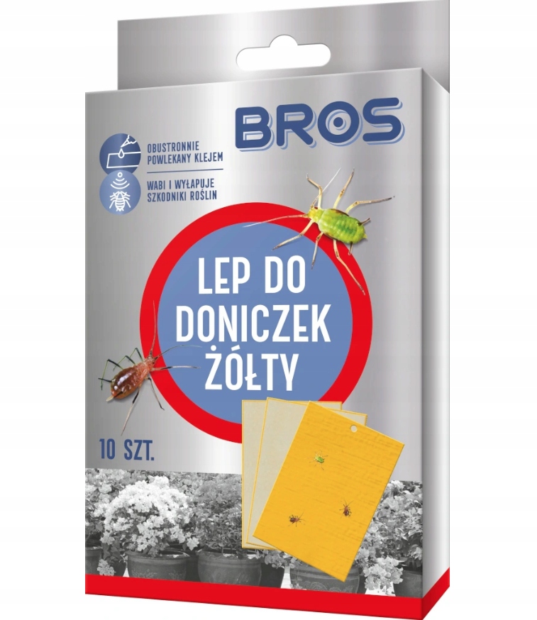 

Bros Żółty lep do doniczek na szkodniki mszyce x10