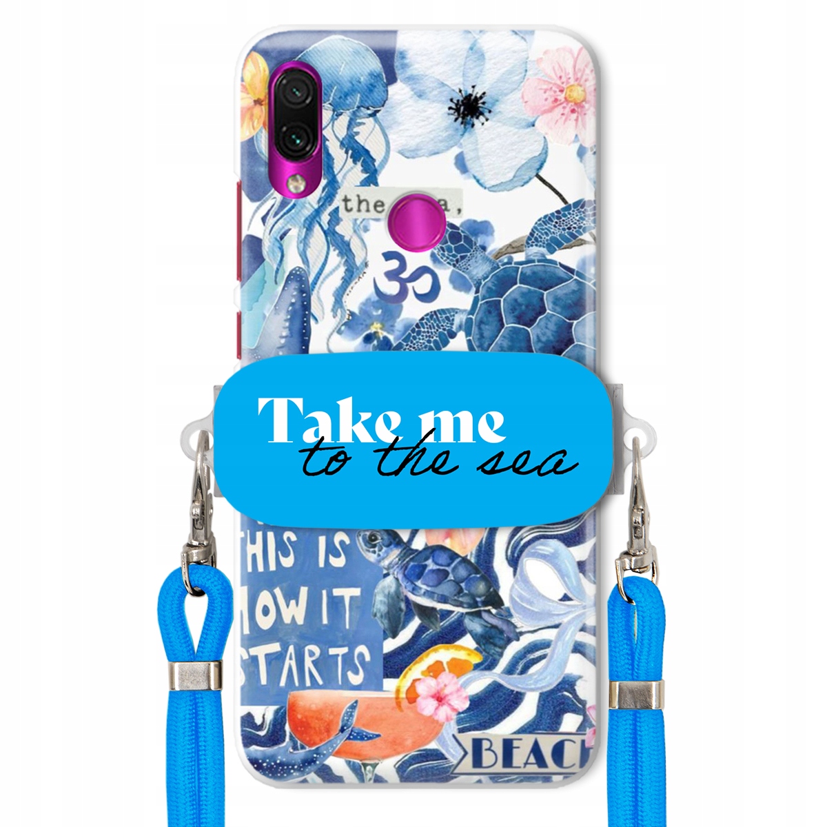 Puzdro pre Xiaomi Redmi Note 7 Premium Vodítko Blue Držiak Take Me To The Sea