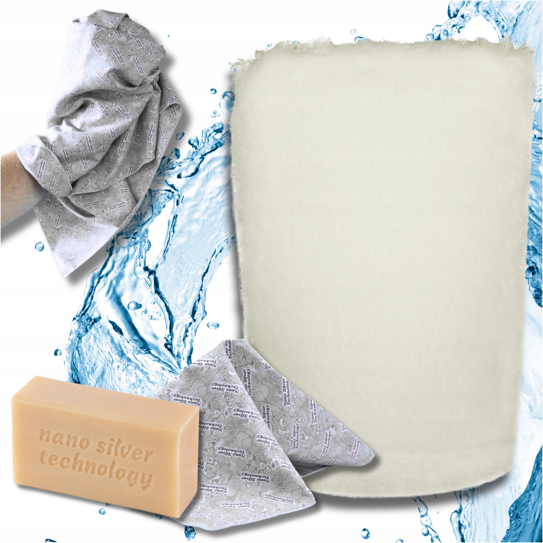 Raypath sada čistících rukavic Bílá M+Sunbeam Šedá šedé mýdlo 100 g