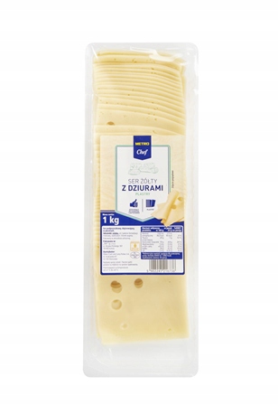 Metro Chef Sýr s dírami, plátky 1 kg pro zapékané sendviče Velké balení