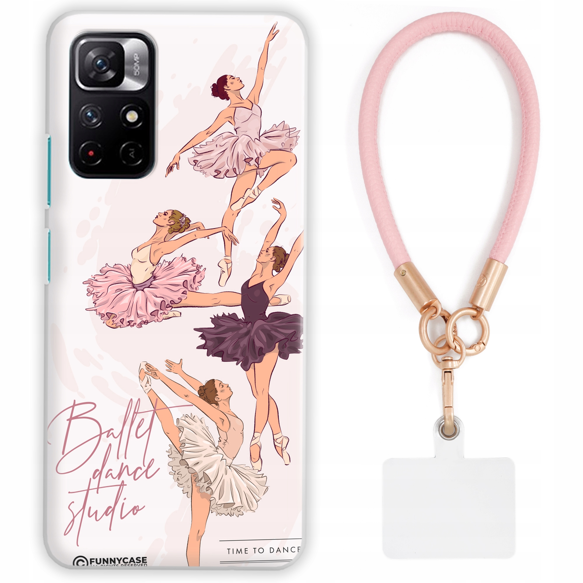 Pouzdro Pro Xiaomi Redmi Note 11 5G Balet Ženské Růžové Kožené Vodítko Vzory