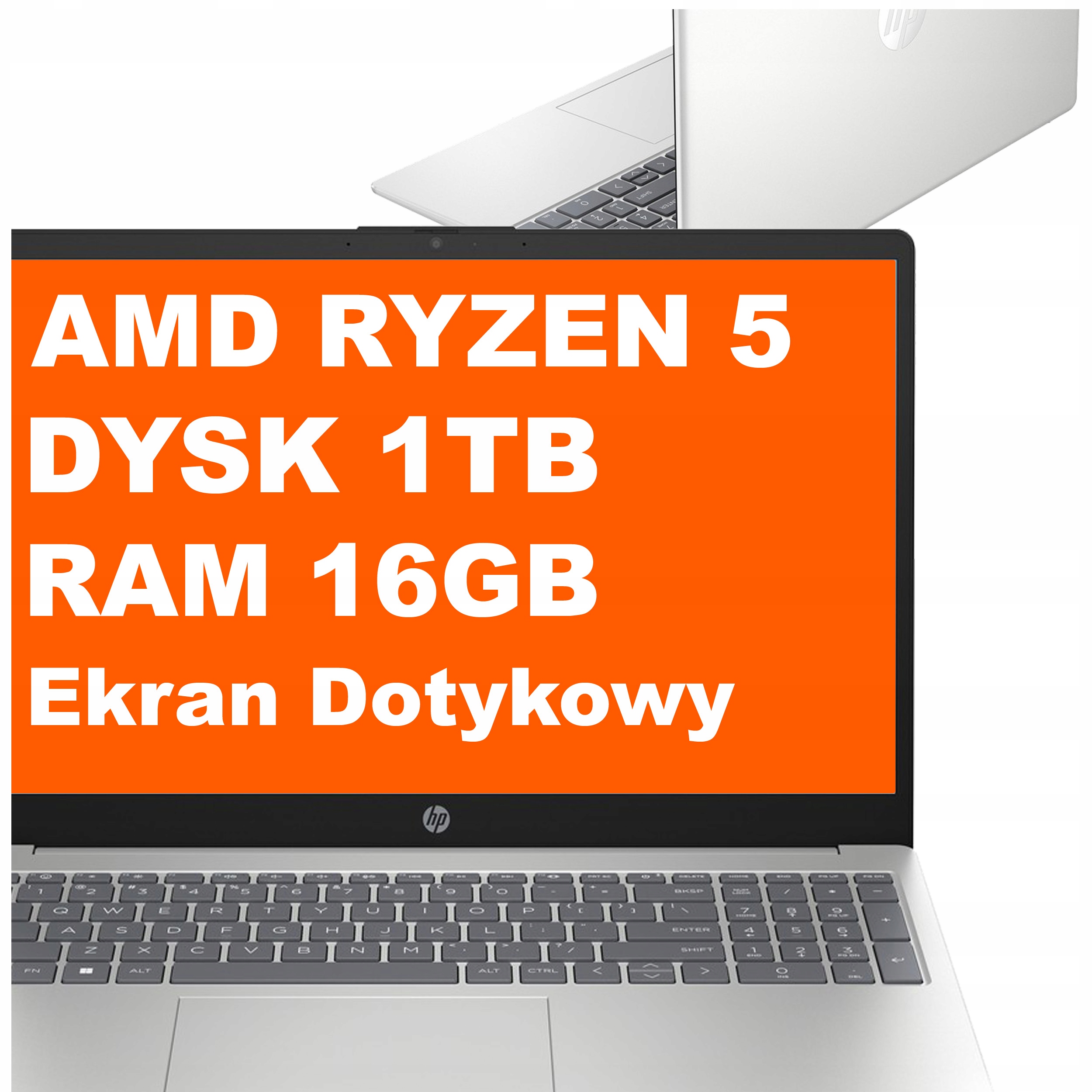 Laptop Hp 15-fc Ryzen 5 16GB 1TB Amd Radeon Hd Dotyk Win 11 Srebrny
