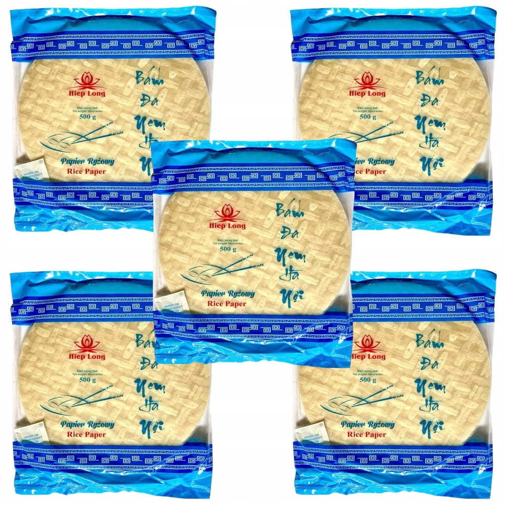 Levně 5 x Rýžový papír přírodní pro jarní rolky a jarní závitky Kulatý 22 cm 500 g