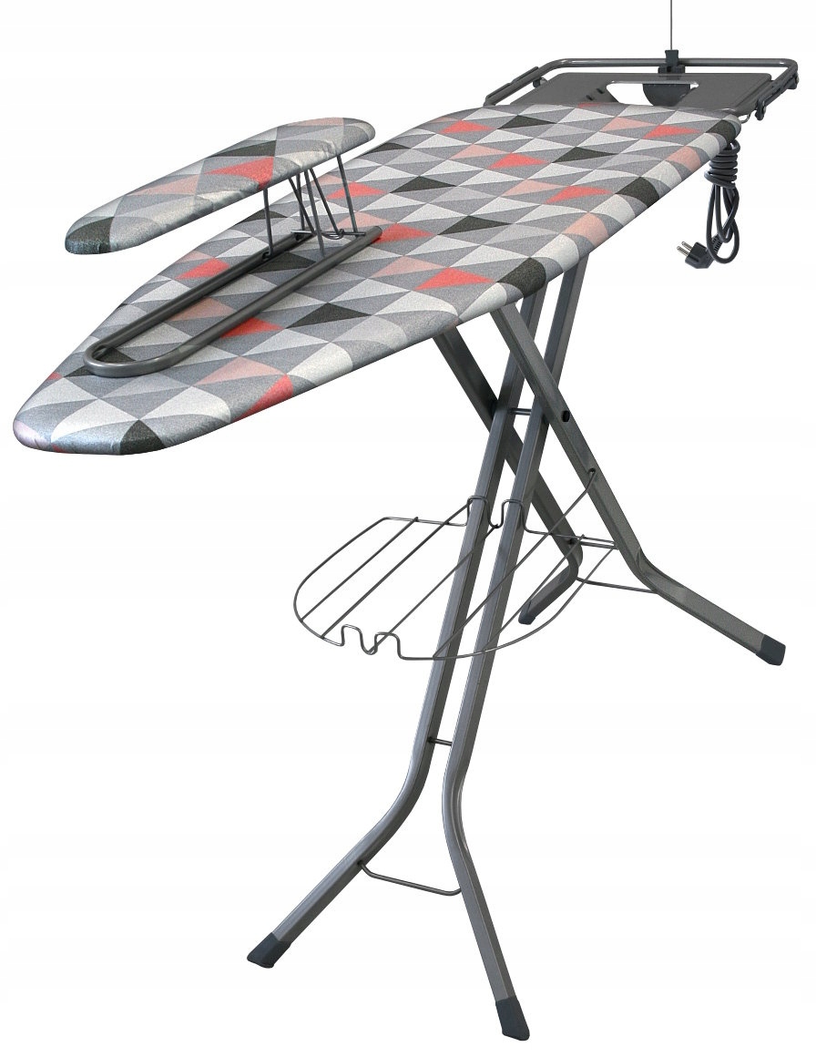 Deska do prasowania duża 130x48 z gniazdem do generatora pary składana