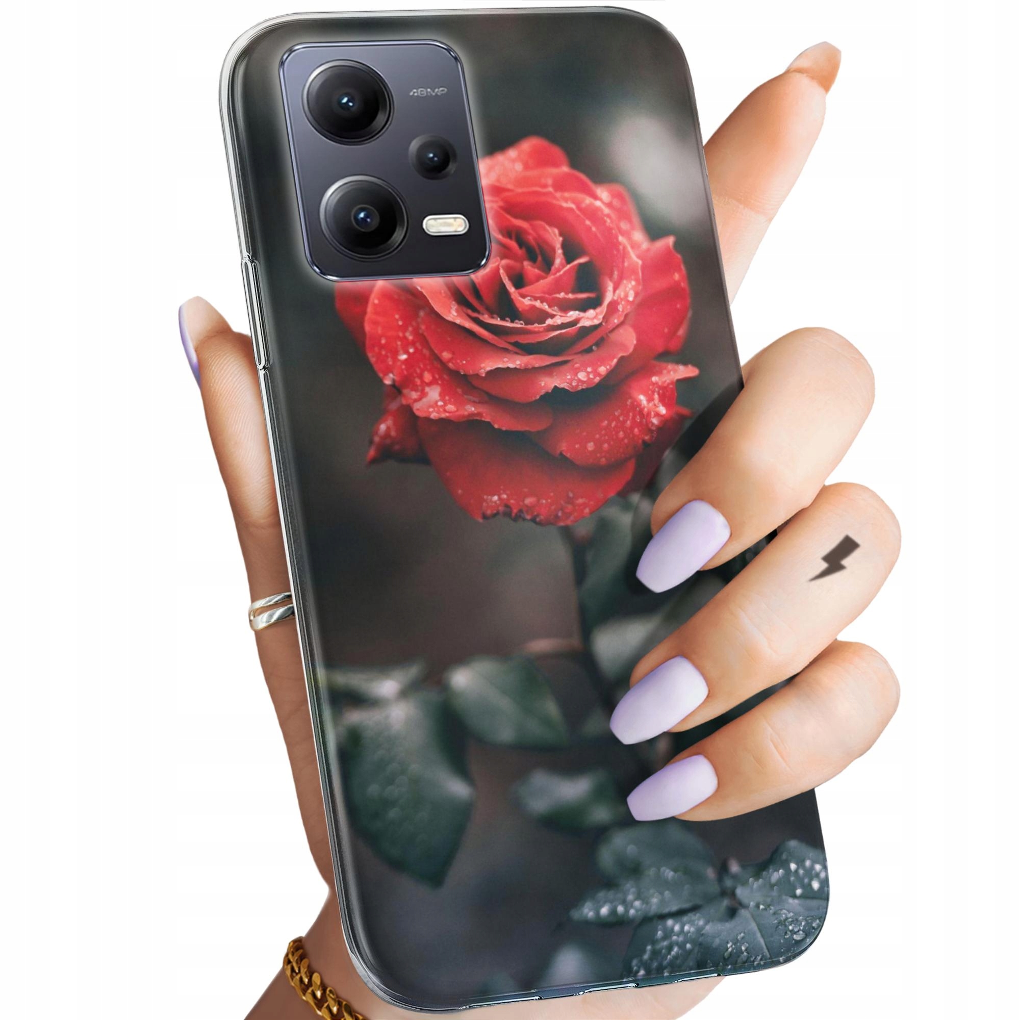 Etui Do Redmi Note 12 5G Poco X5 Róża Z Różą Rose Obudowa Pokrowiec