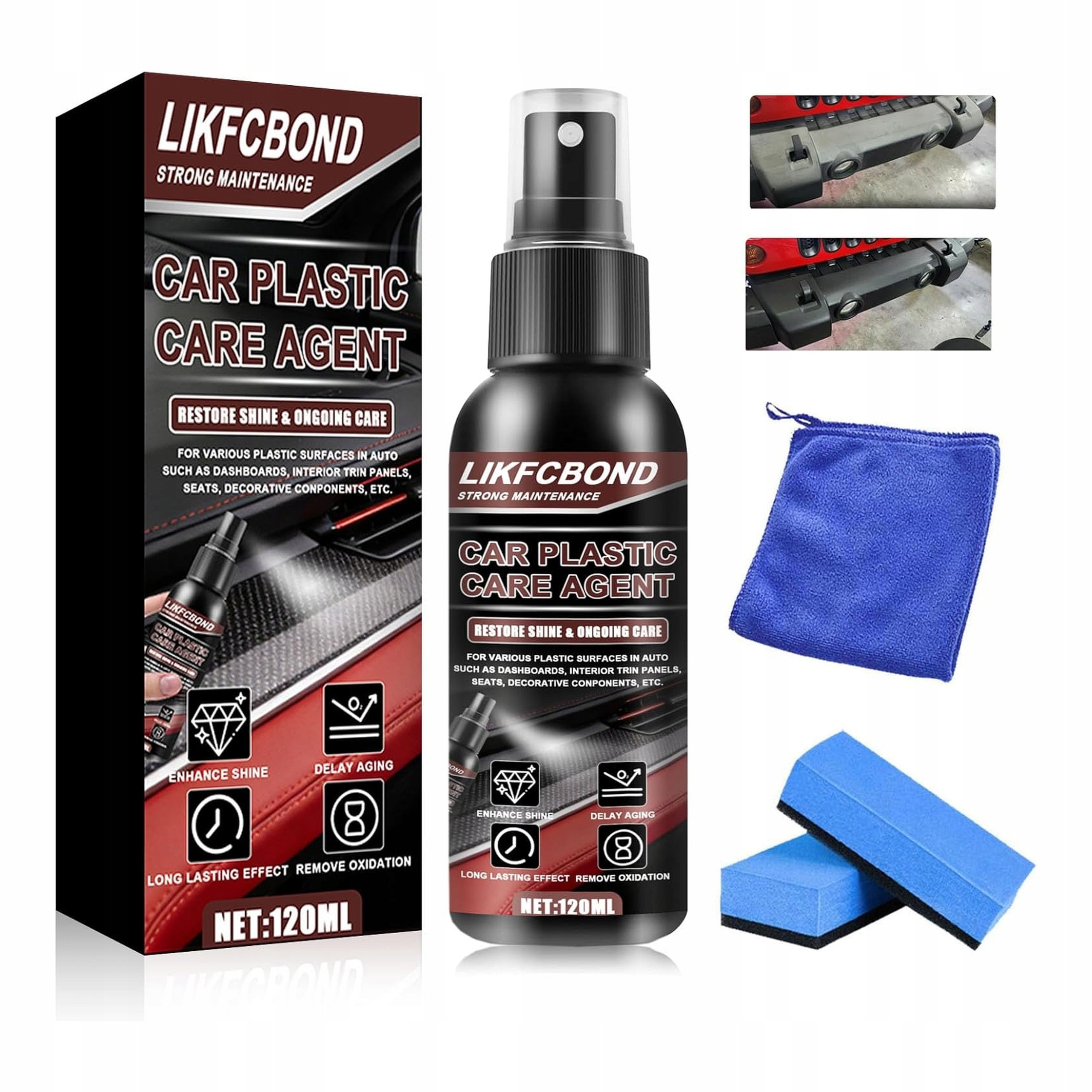 Srodek Do Pielrgnacji Plastiku Samochodowego 120ml Renowacja Czyszczenie