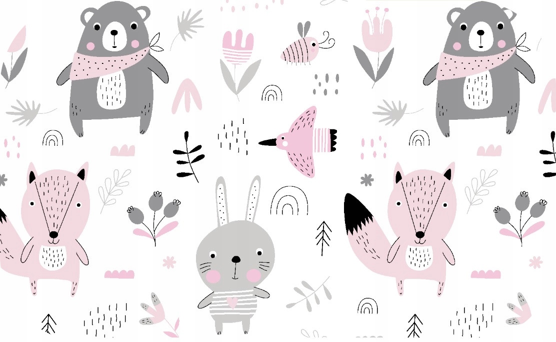 Pielucha Flanelowa 80x80 Leśne Różowe