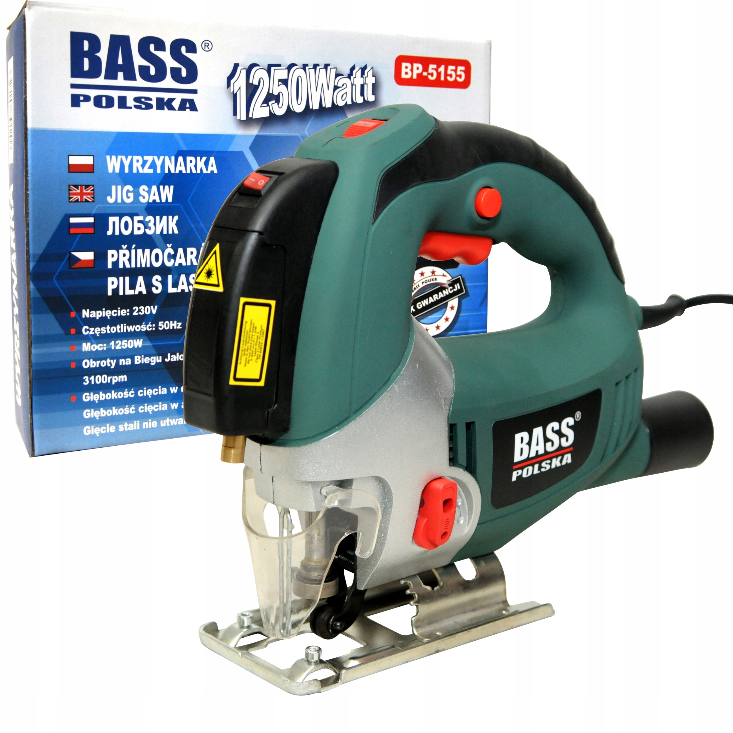 

Bass Polska Wyrzynarka Elektryczna 1250W Z Laserem