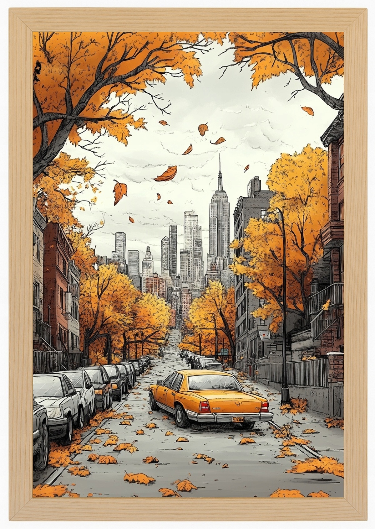 Plakát Rámeček Plakát New York City Usa Manhattan Street Podzim 40x60